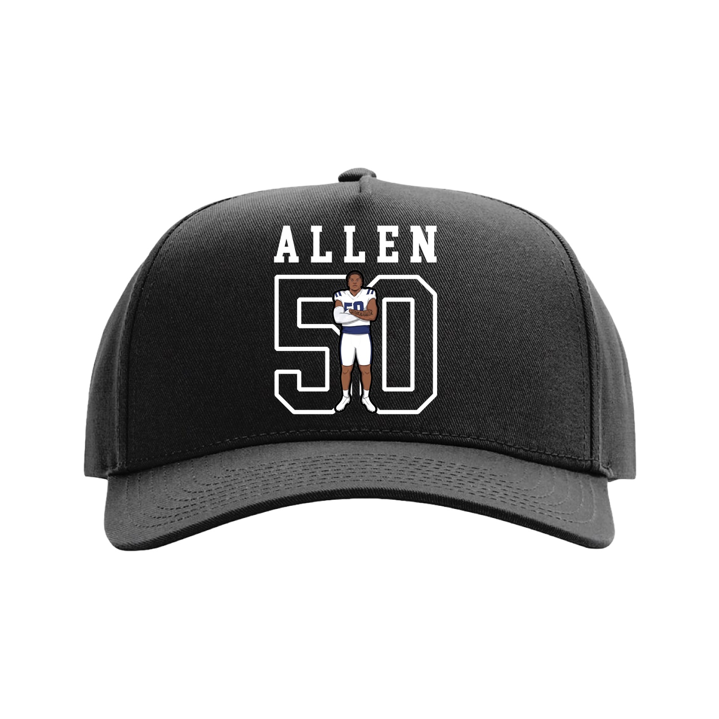 Full Fabric Five-Panel Champ Cap — Shirsey in Black