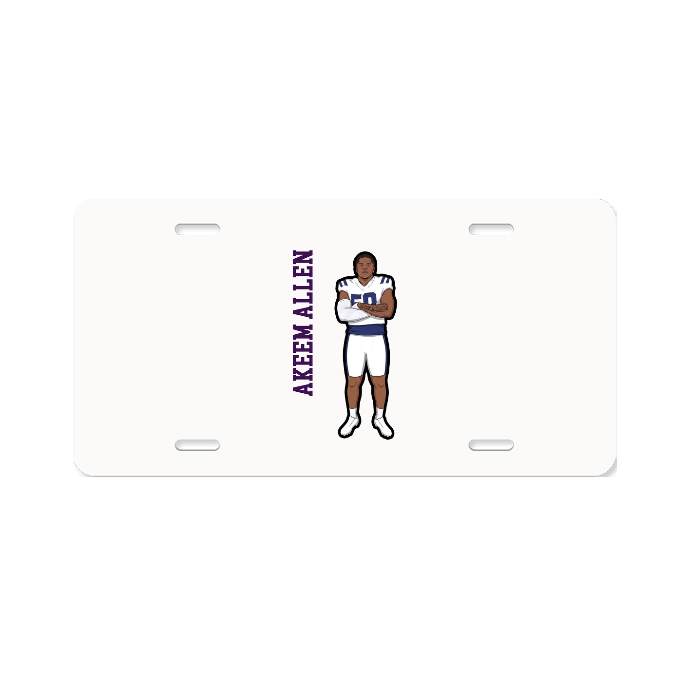 License Plate — Name Vertical in Classic