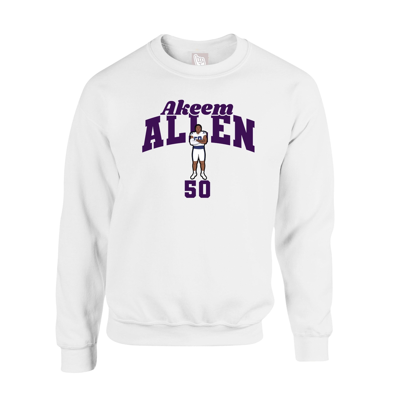 Fleece Crew — Signature Arch in White
