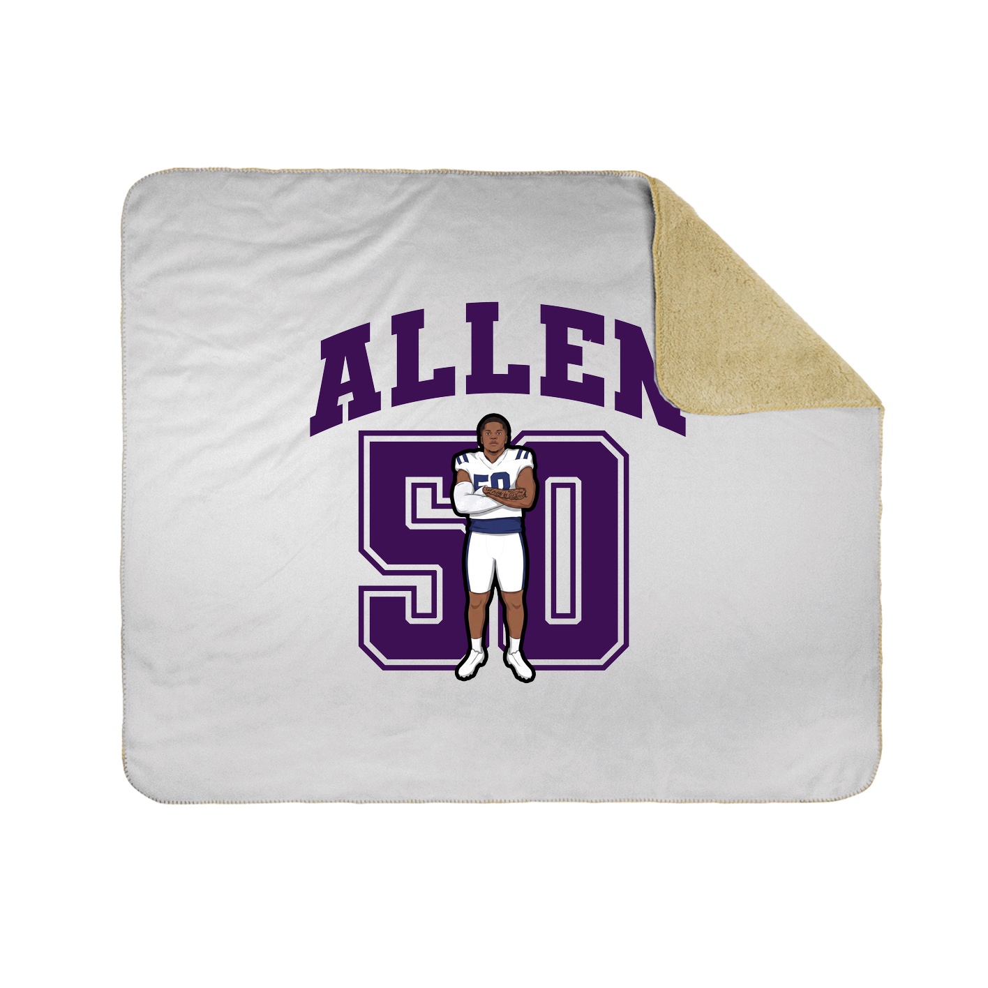 Throw Blanket — Number in White