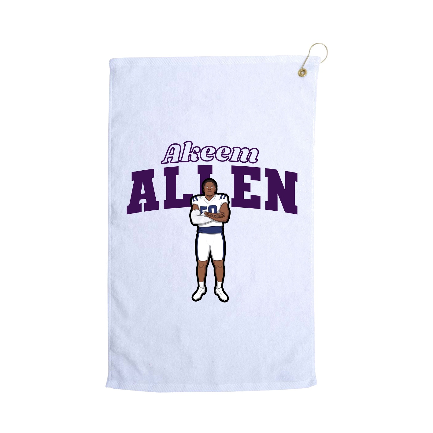 Golf Towel — Name Arch in White