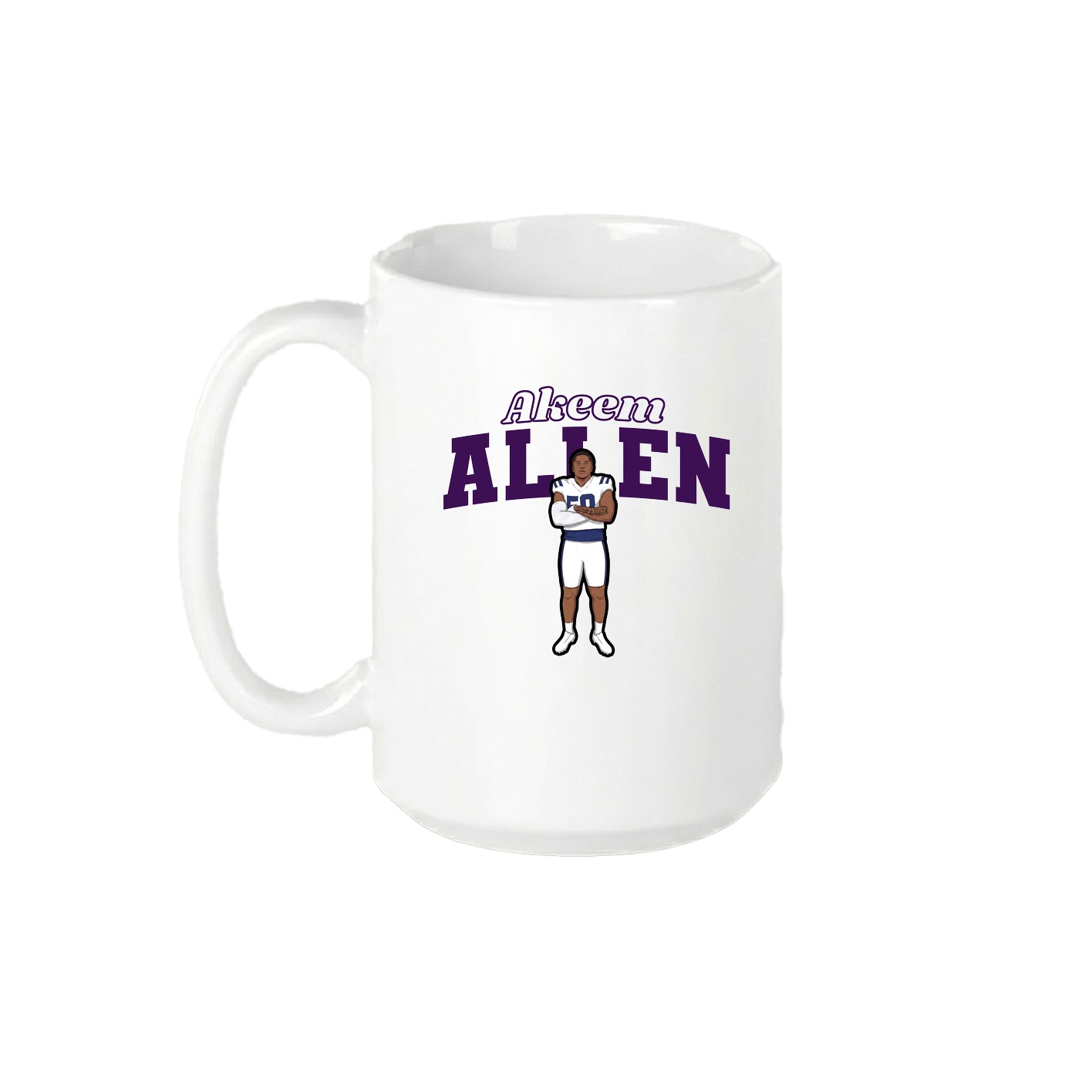 15oz Coffee Mug — Name Arch in White