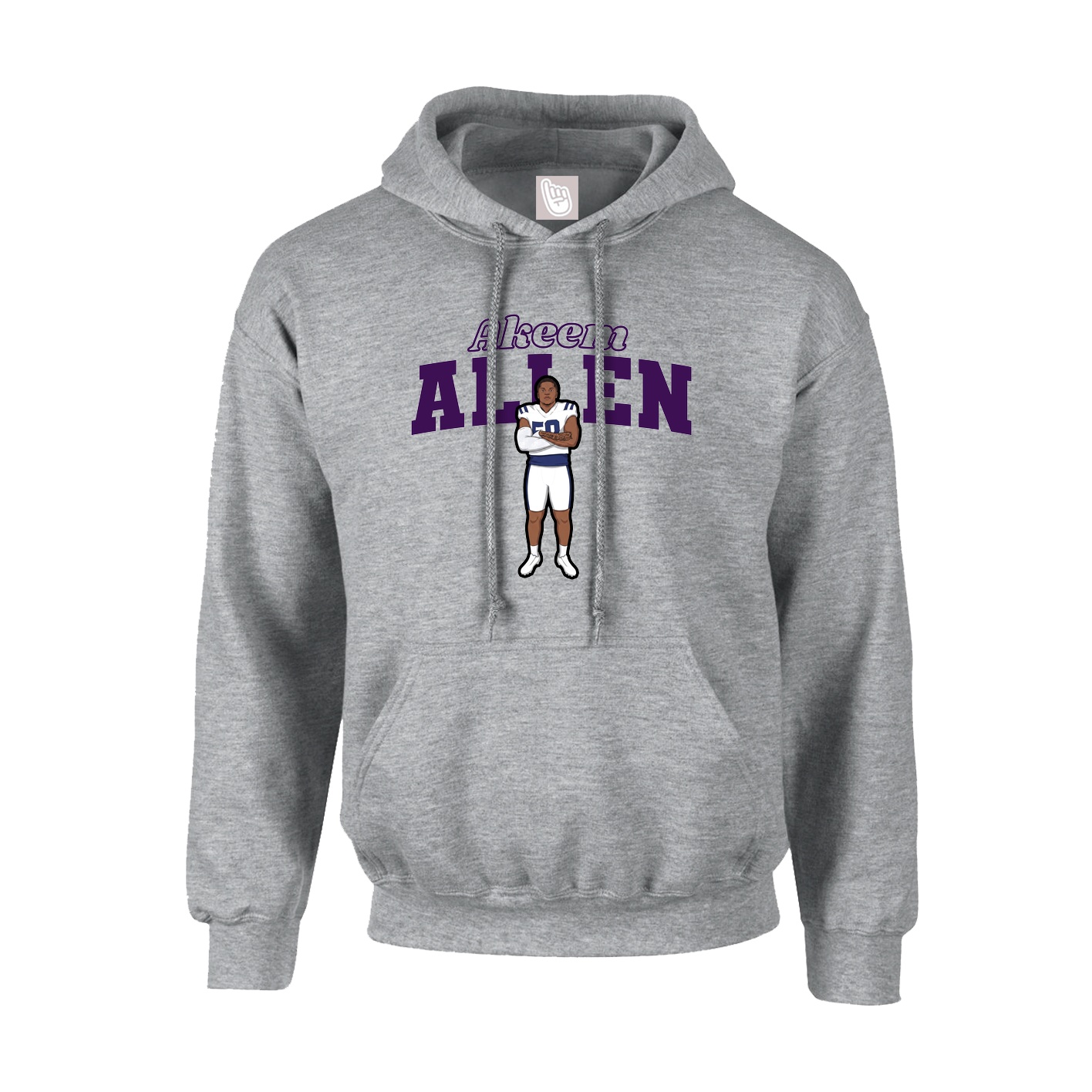 Youth Hoodie — Name Arch in Grey