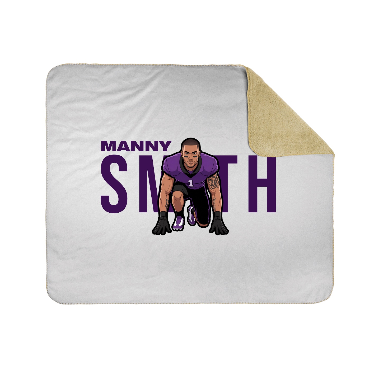Throw Blanket — Player Name in White