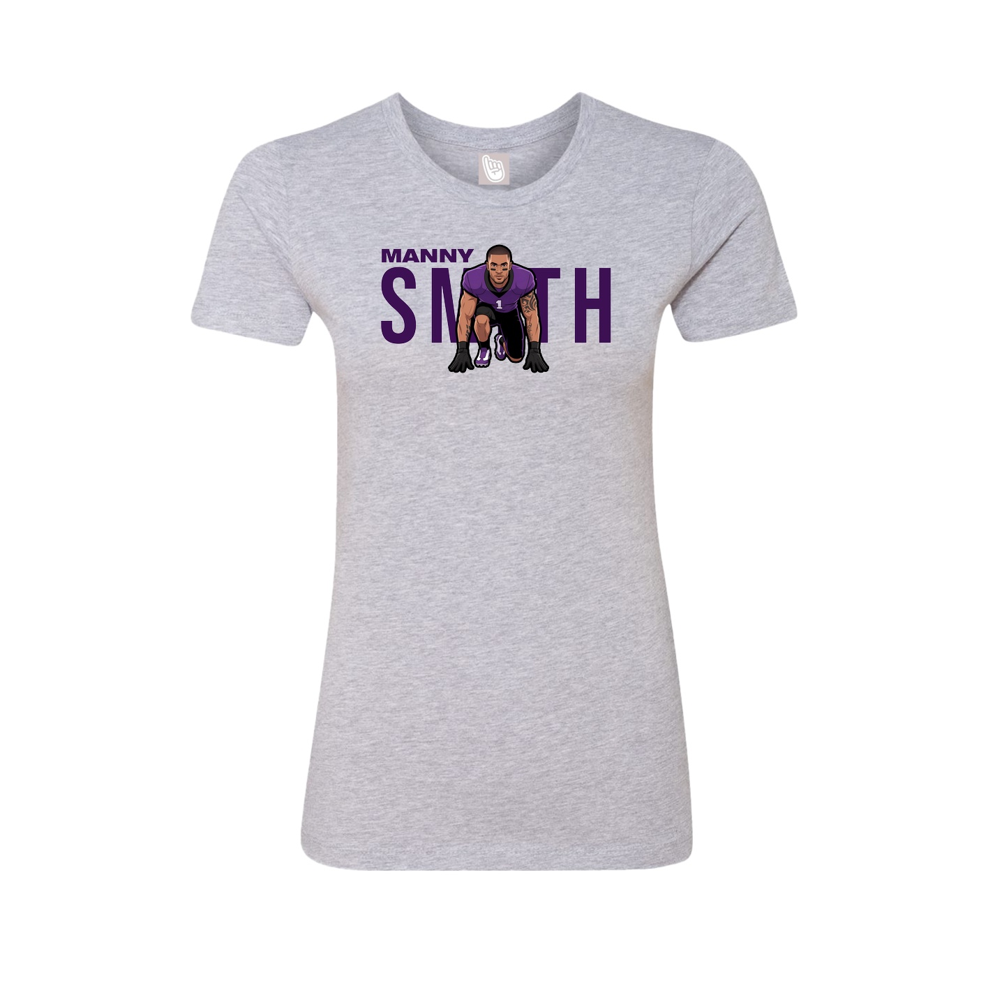 Fitted Women's Tee — Player Name in Grey