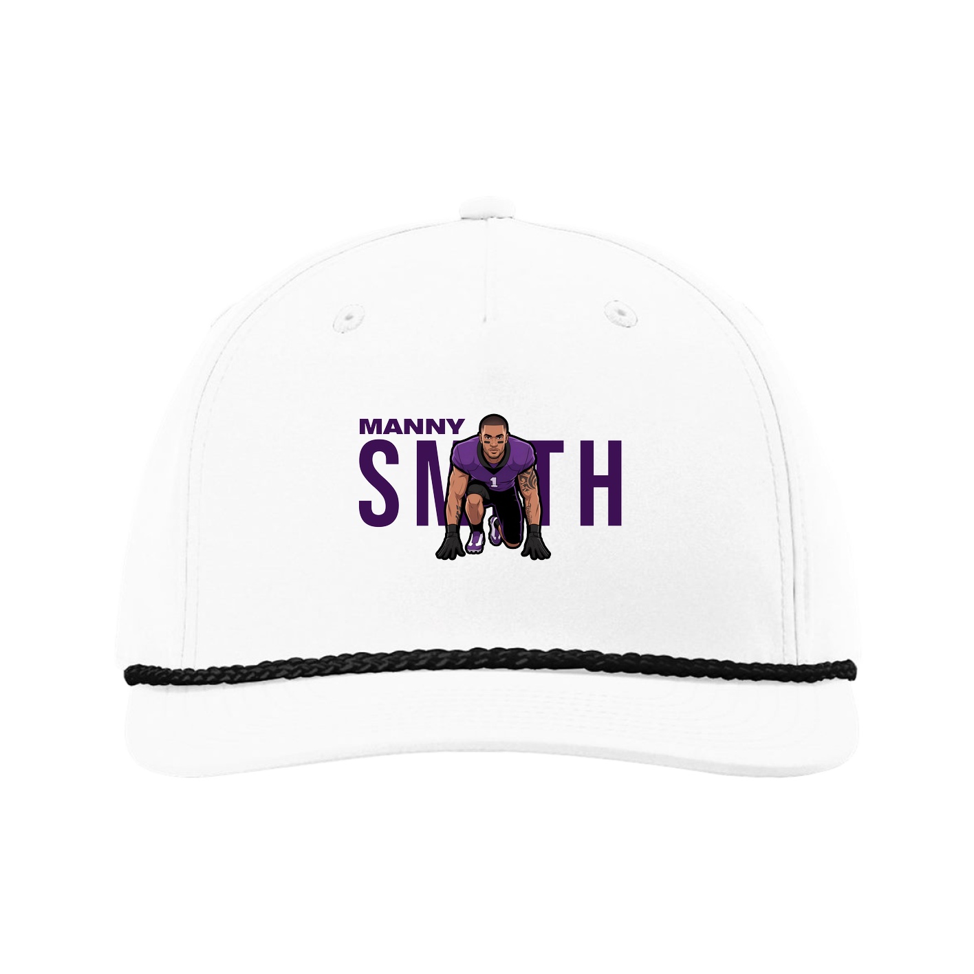 Five-Panel Classic Rope Cap — Player Name in White