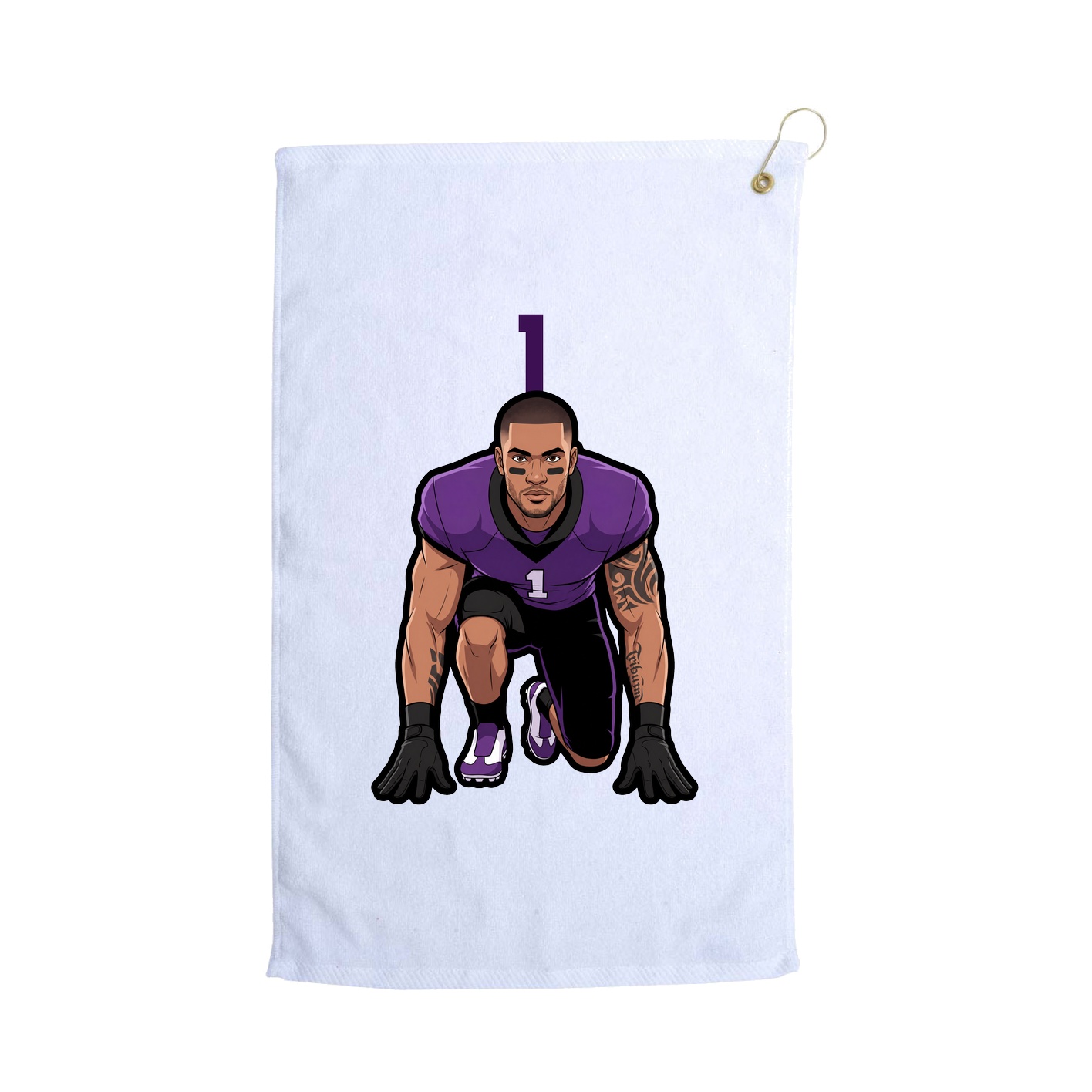 Golf Towel — Number Top in White