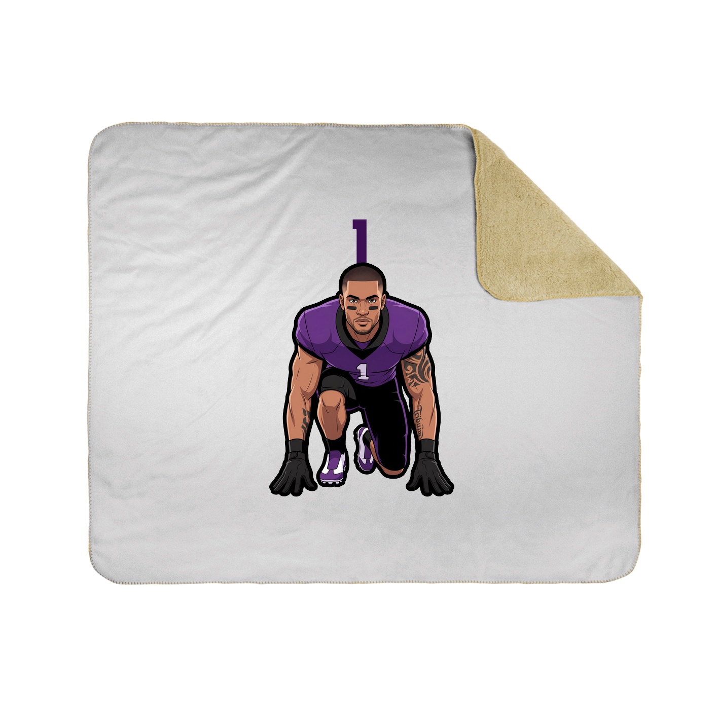 Throw Blanket — Number Top in White