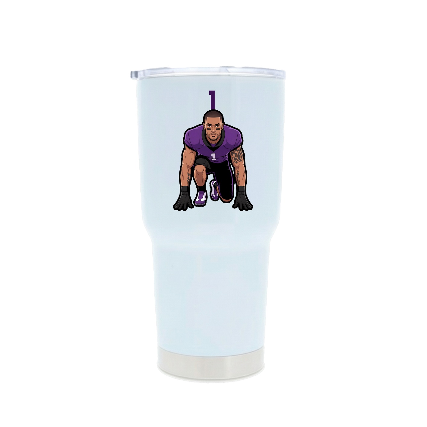 30oz Stainless Steel Tumbler — Number Top in White