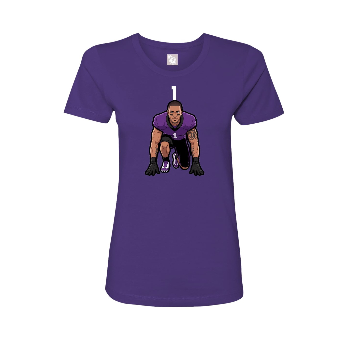 Fitted Women's Tee — Number Top in Purple