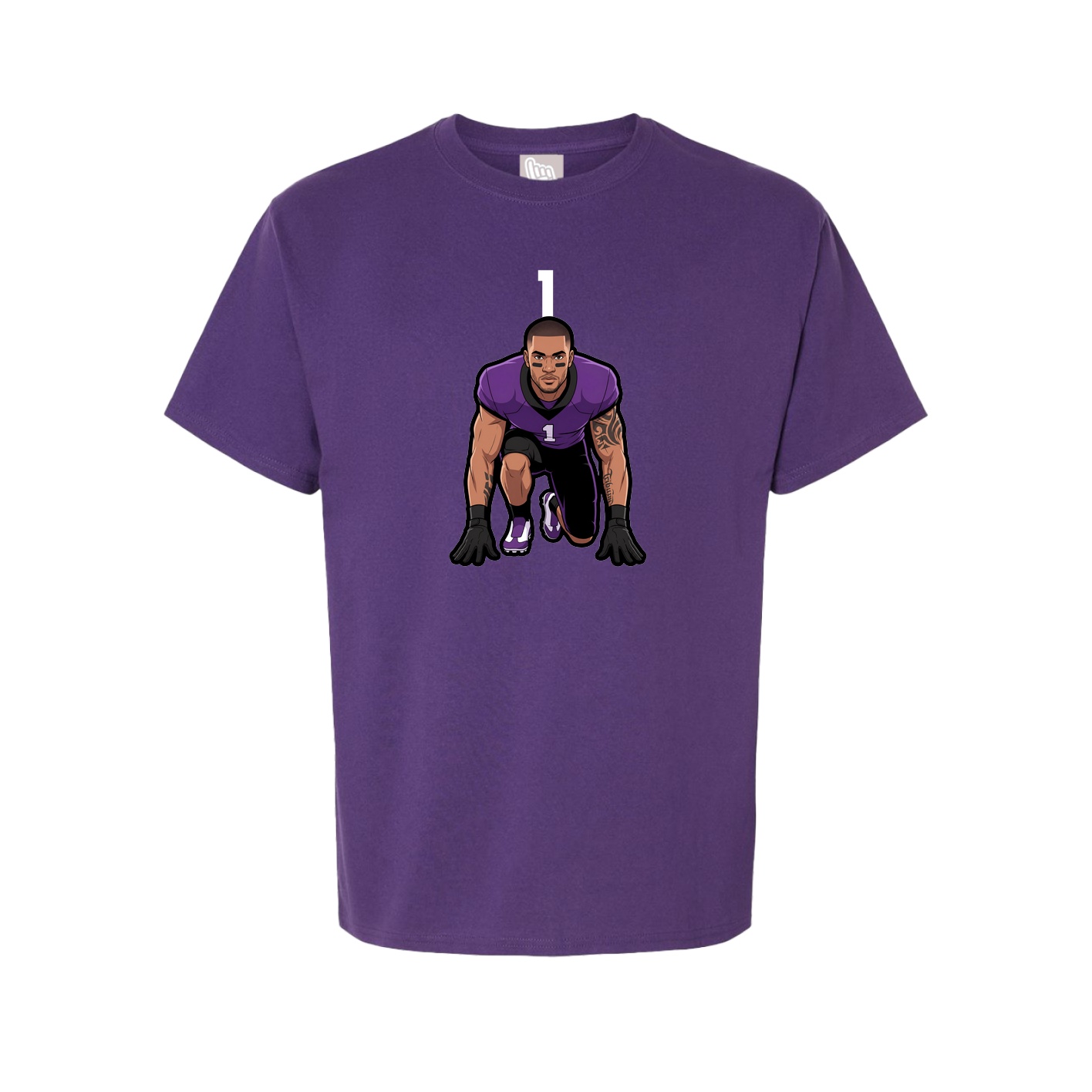 Youth Tee — Number Top in Purple