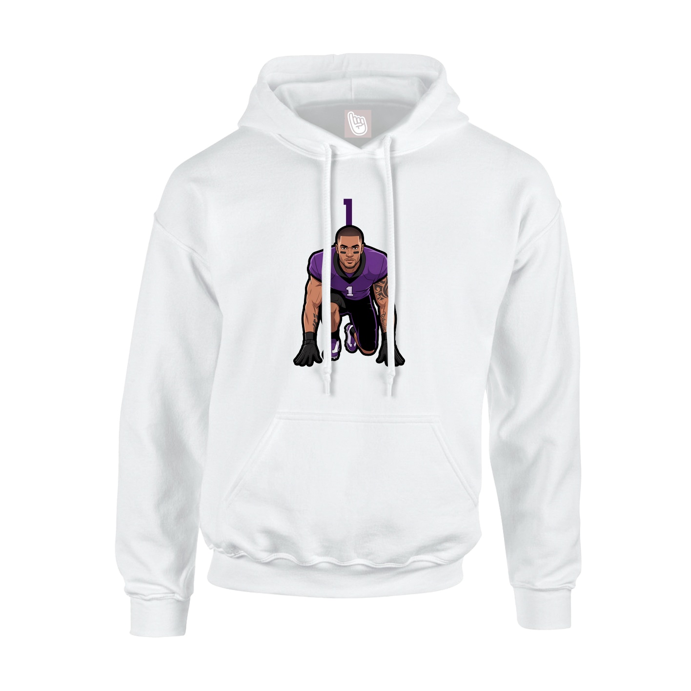 Youth Hoodie — Number Top in White