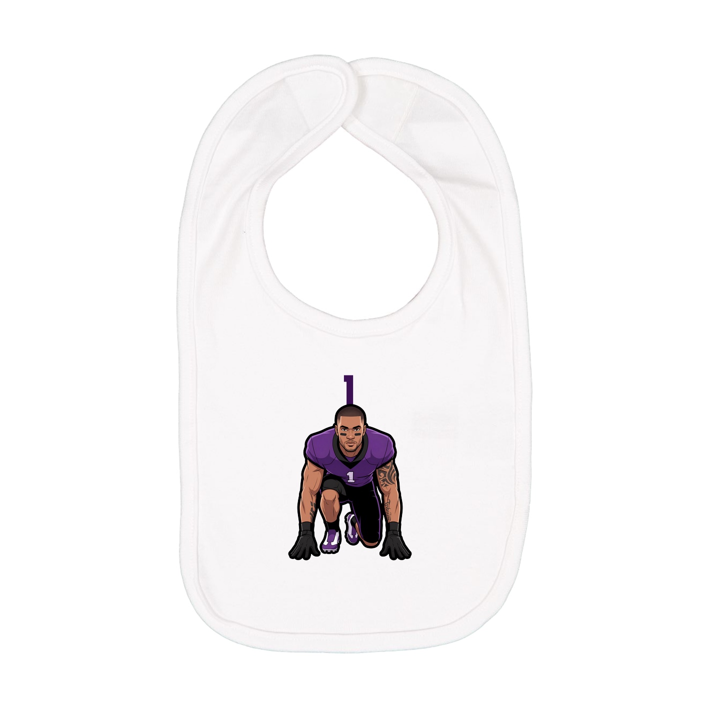 Infant Bib — Number Top in White