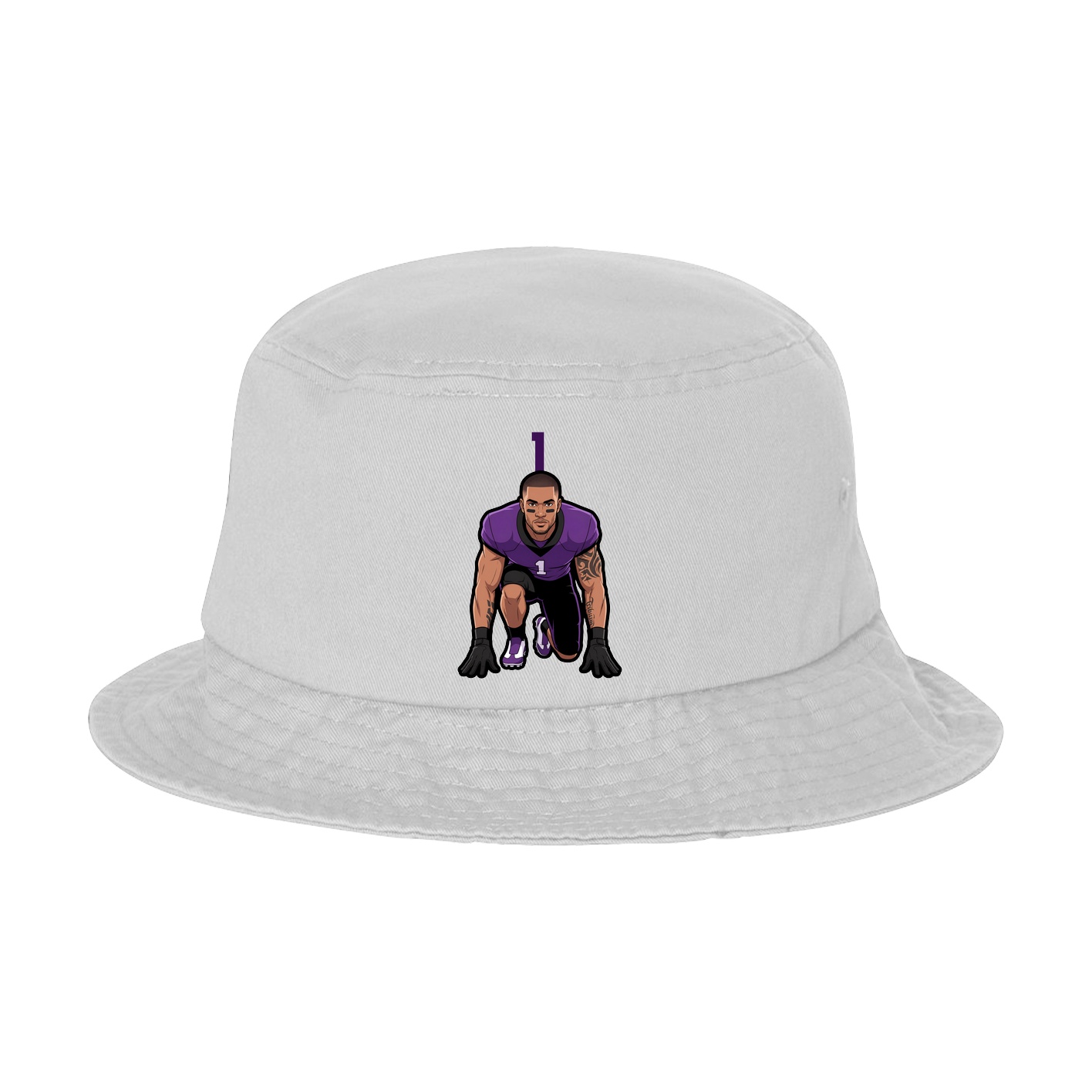 Bucket Cap — Number Top in White