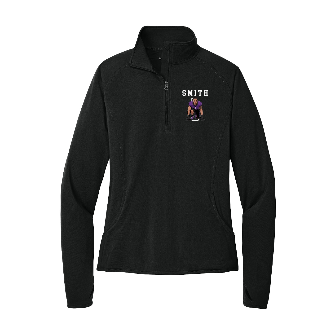 Women's Q-Zip Pullover — Shirsey in Black