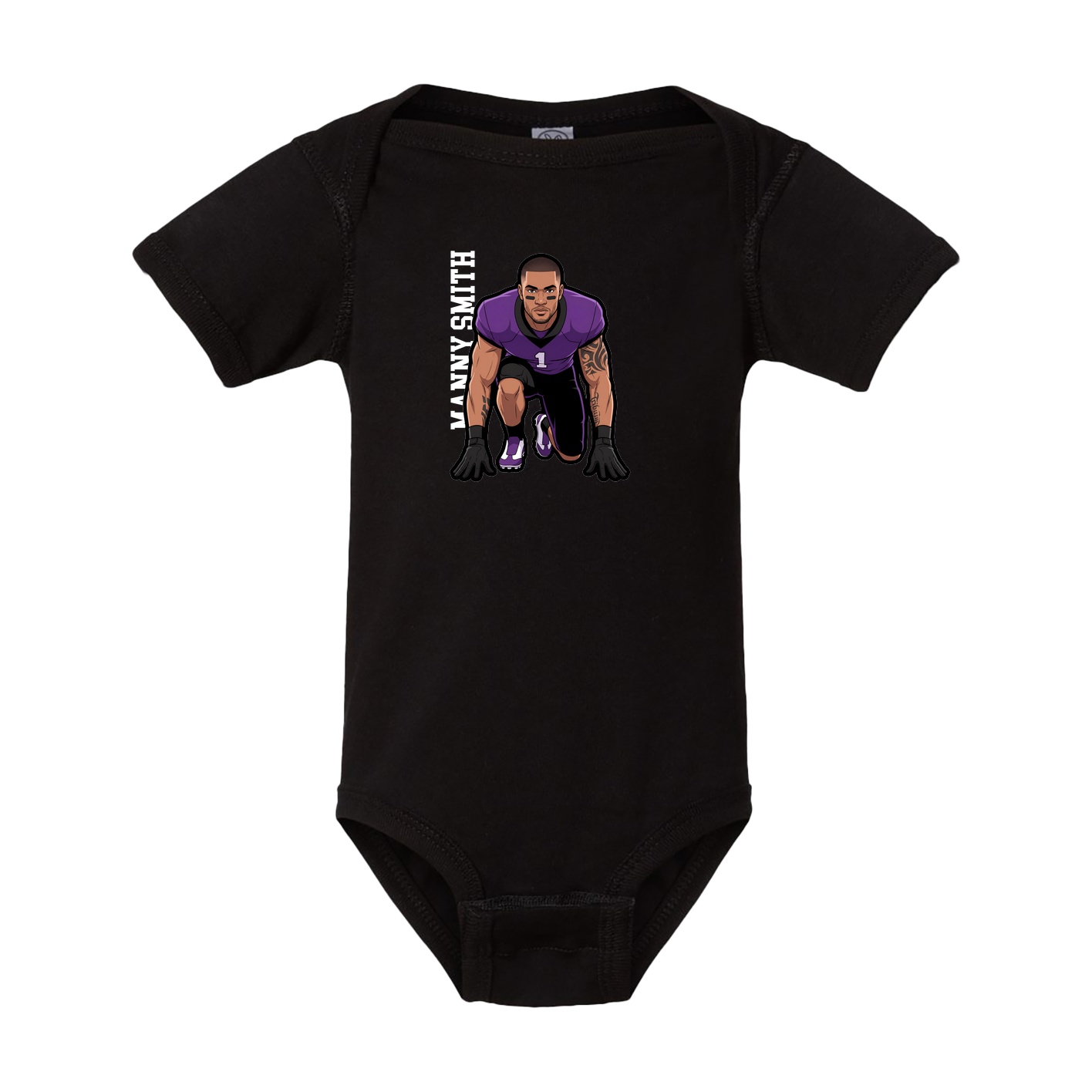 Baby Onesie — Name Vertical in Black