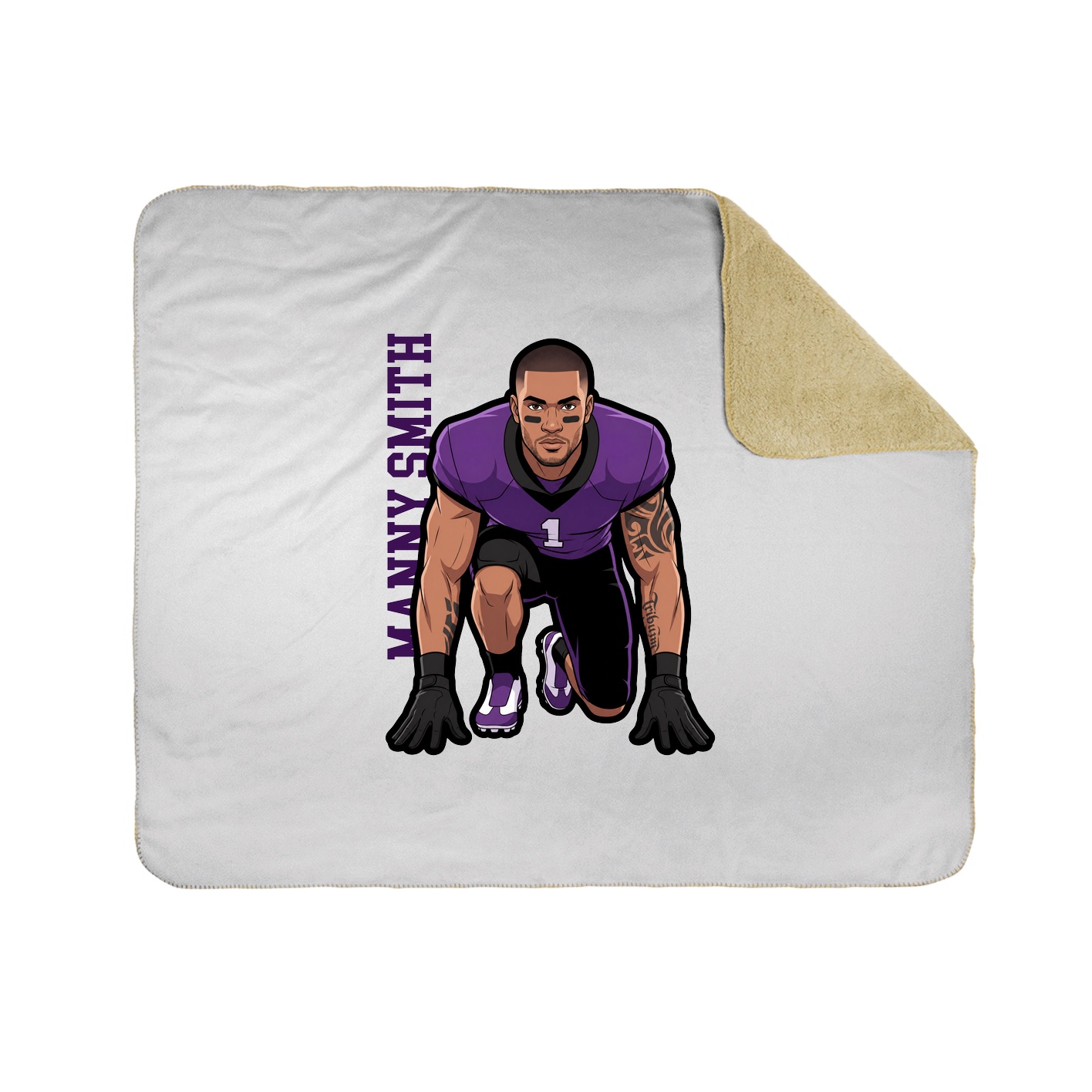 Throw Blanket — Name Vertical in White