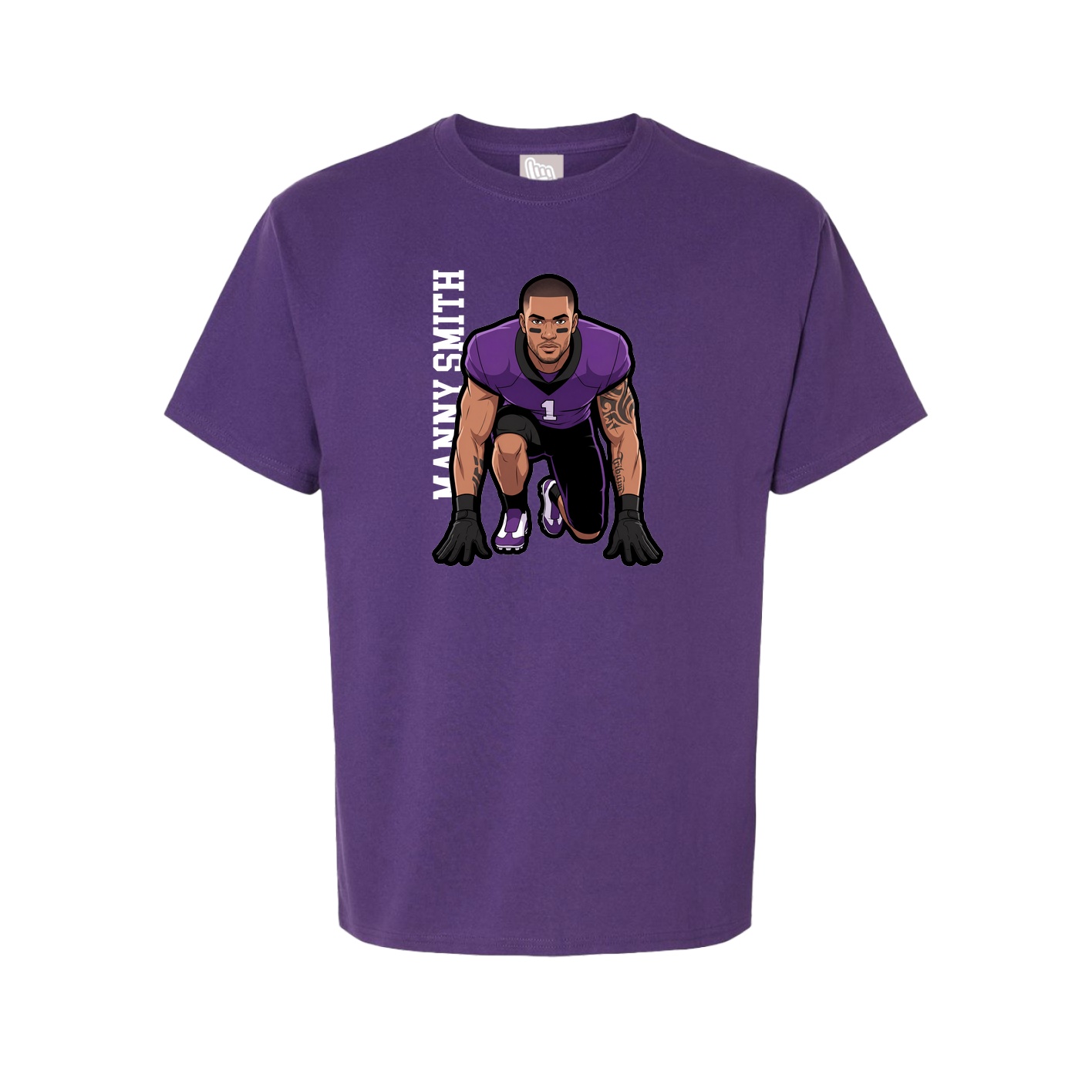 Youth Tee — Name Vertical in Purple
