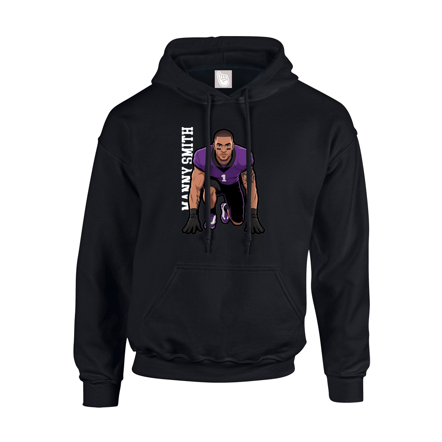 Youth Hoodie — Name Vertical in Black