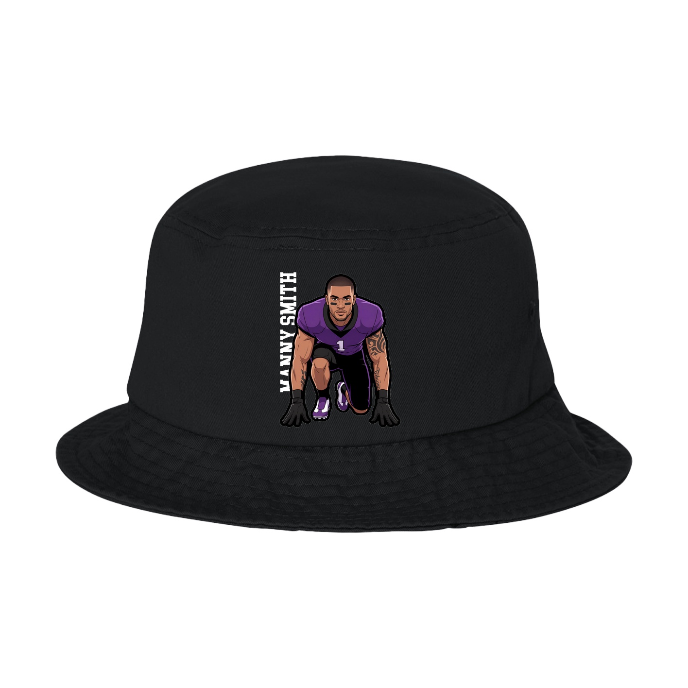 Bucket Cap — Name Vertical in Black