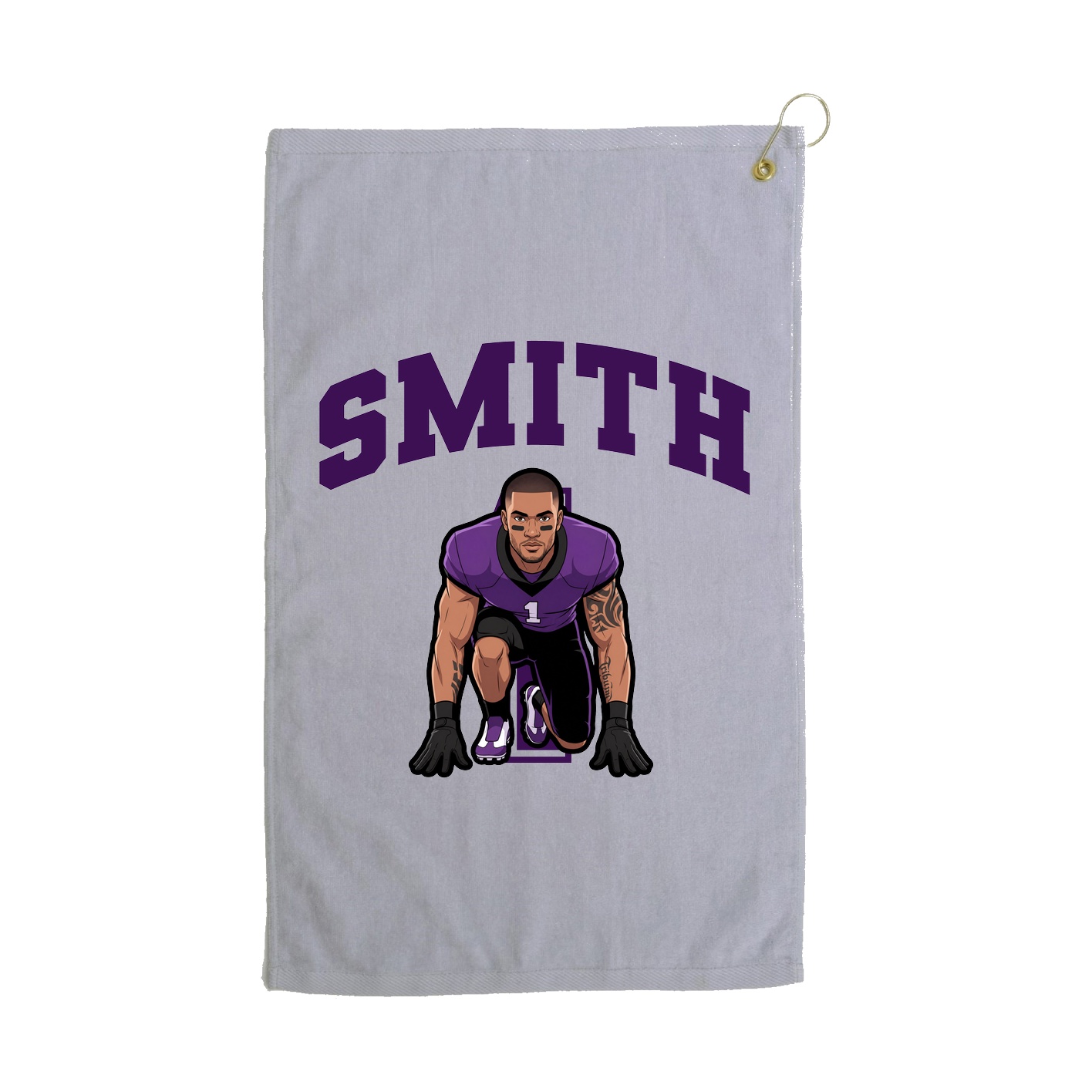 Golf Towel — Number in Grey