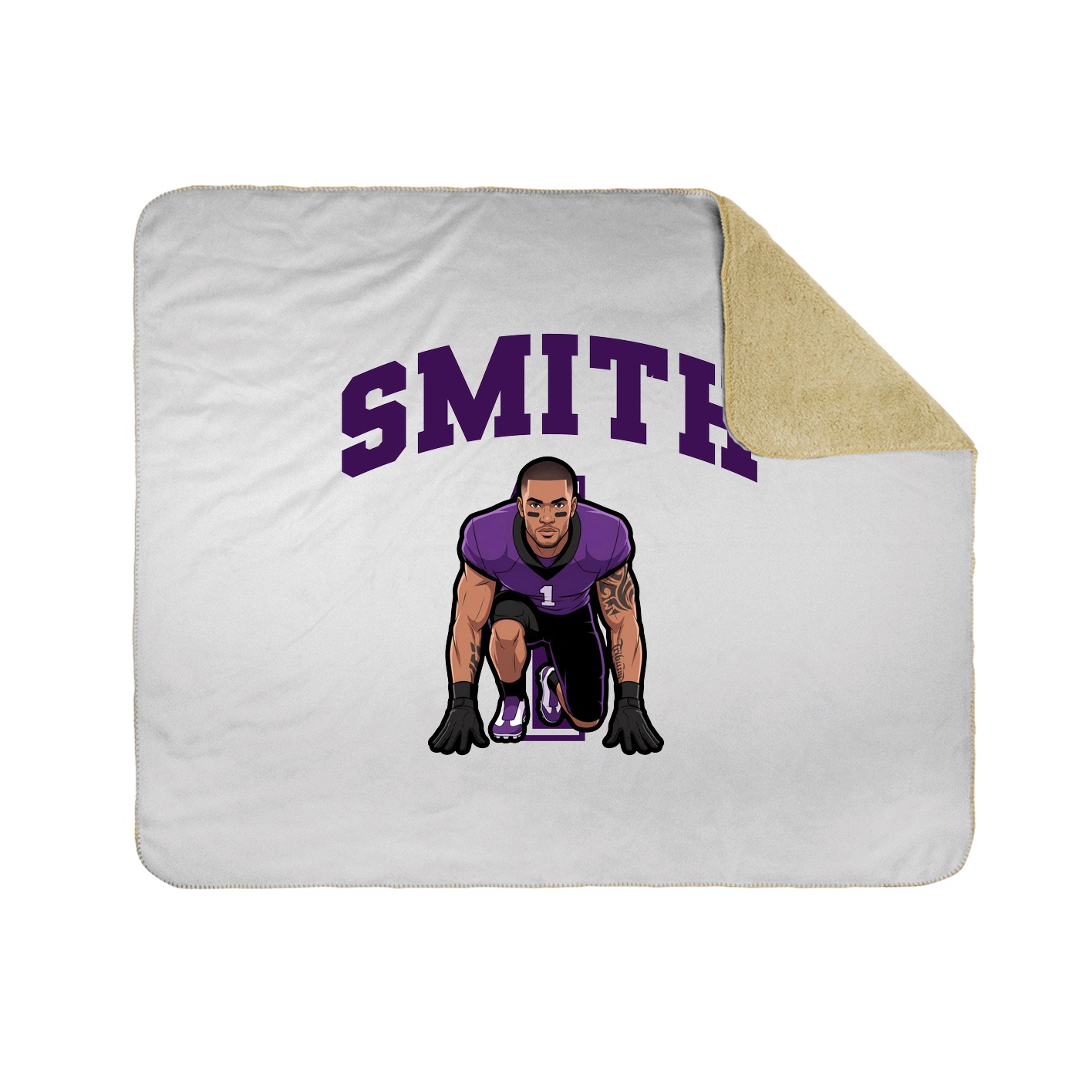 Throw Blanket — Number in White
