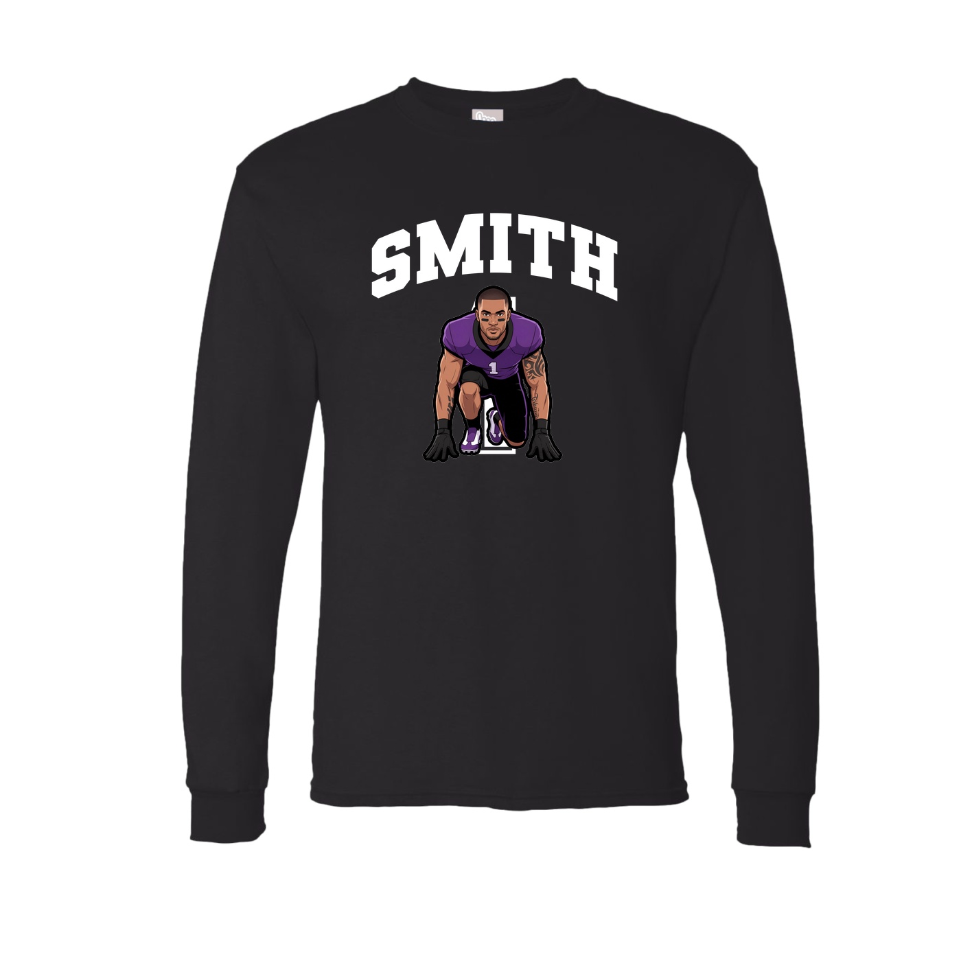 Long Sleeve Tee — Number in Black