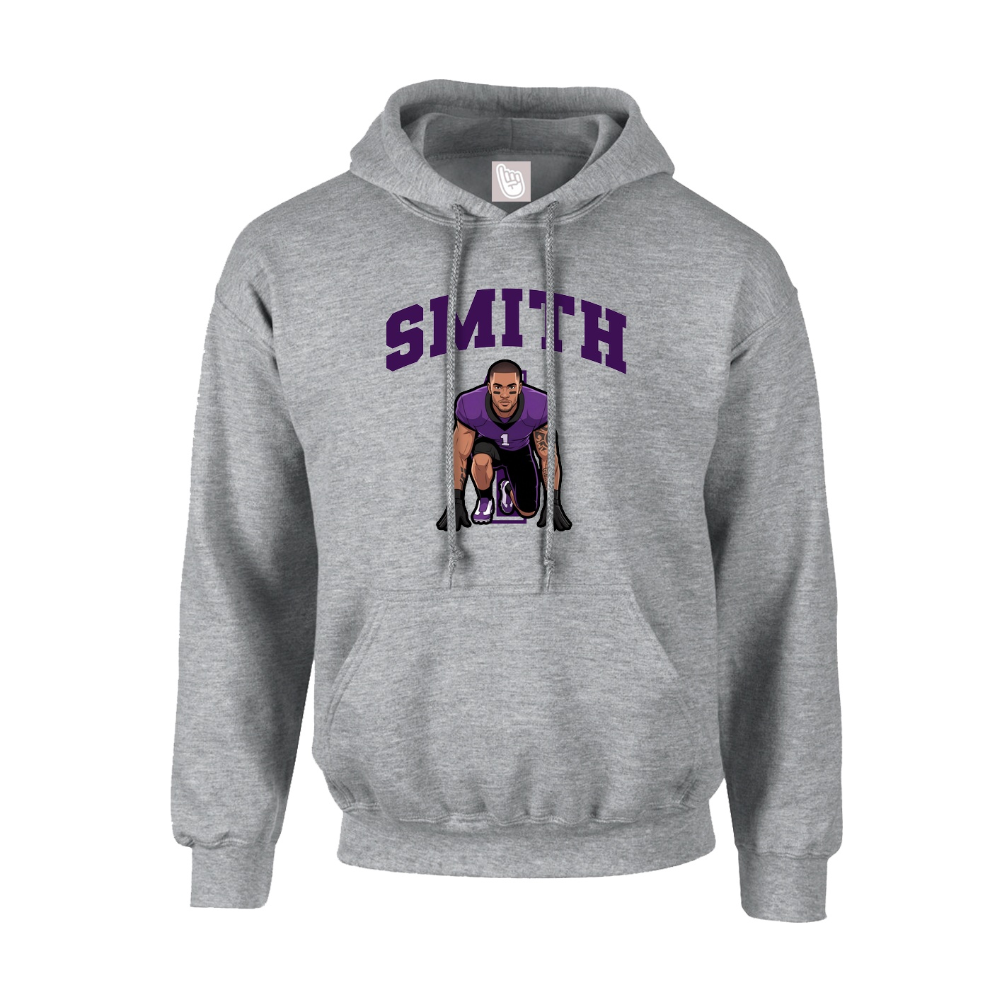 Youth Hoodie — Number in Grey