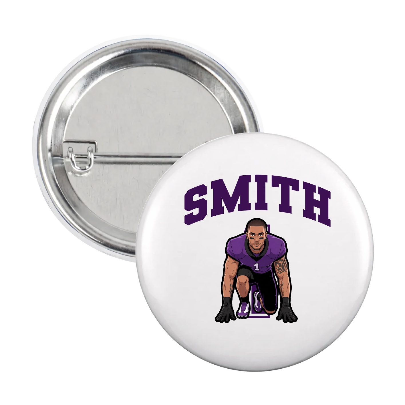 Game Day Button — Number in White