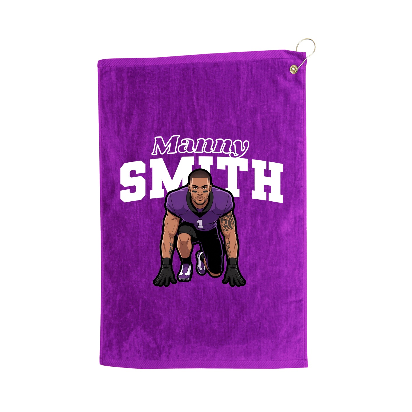Golf Towel — Name Arch in Purple