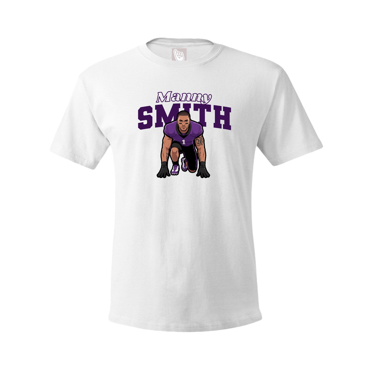 Youth Tee — Name Arch in White