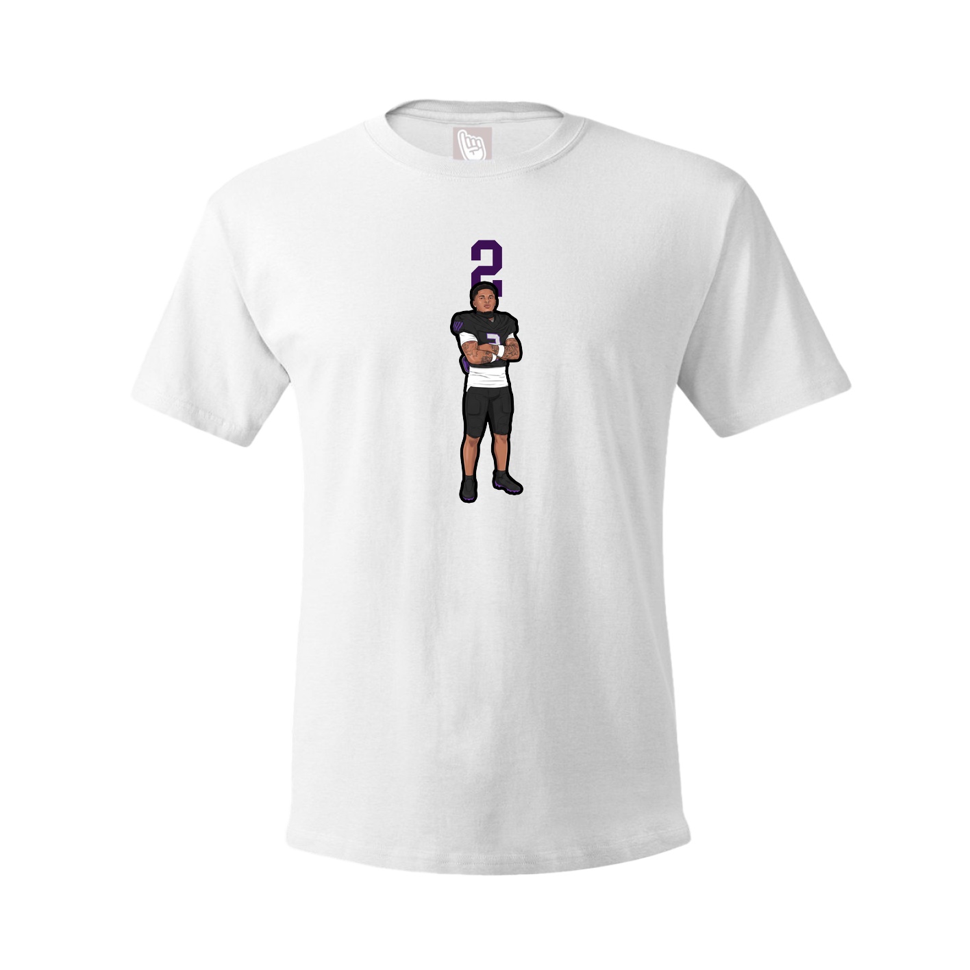 Youth Tee — Number Top in White