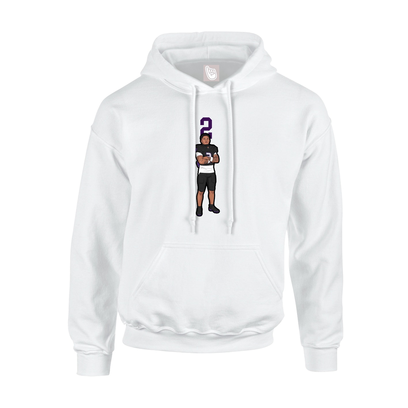Hoodie — Number Top in White