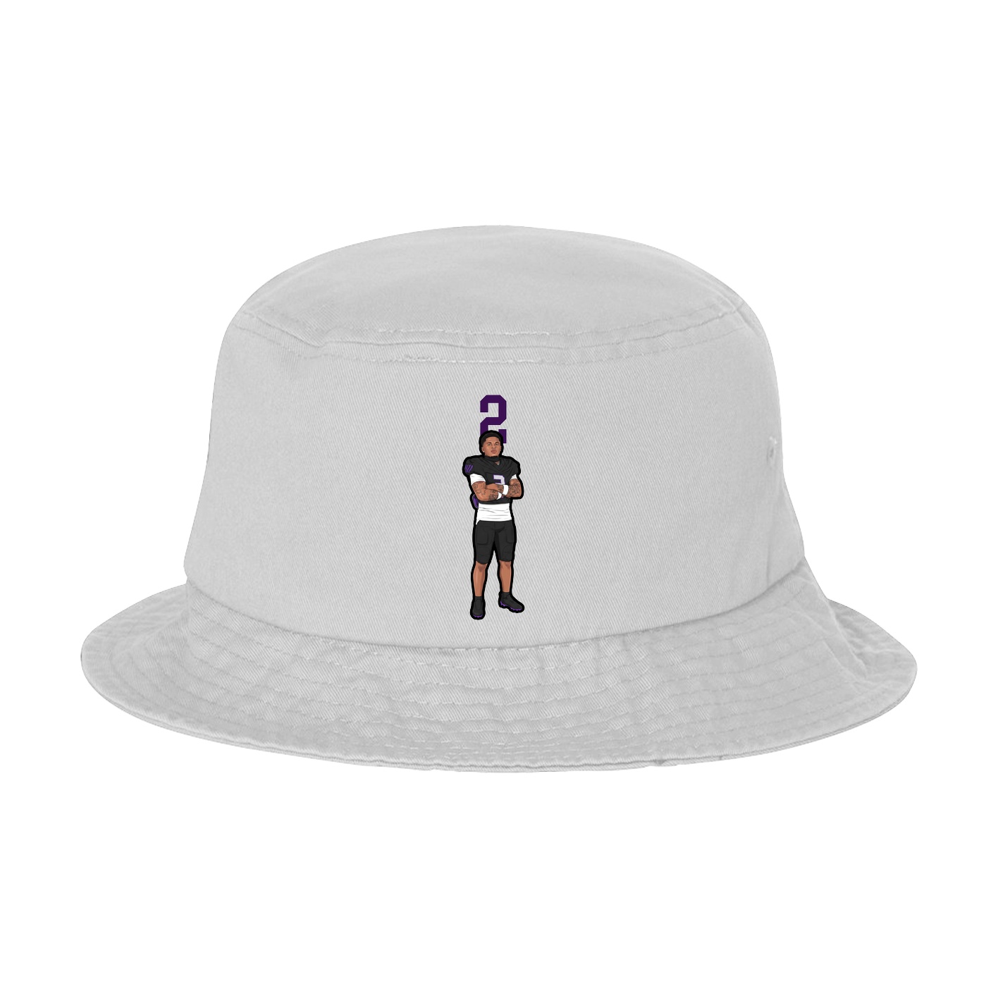 Bucket Cap — Number Top in White