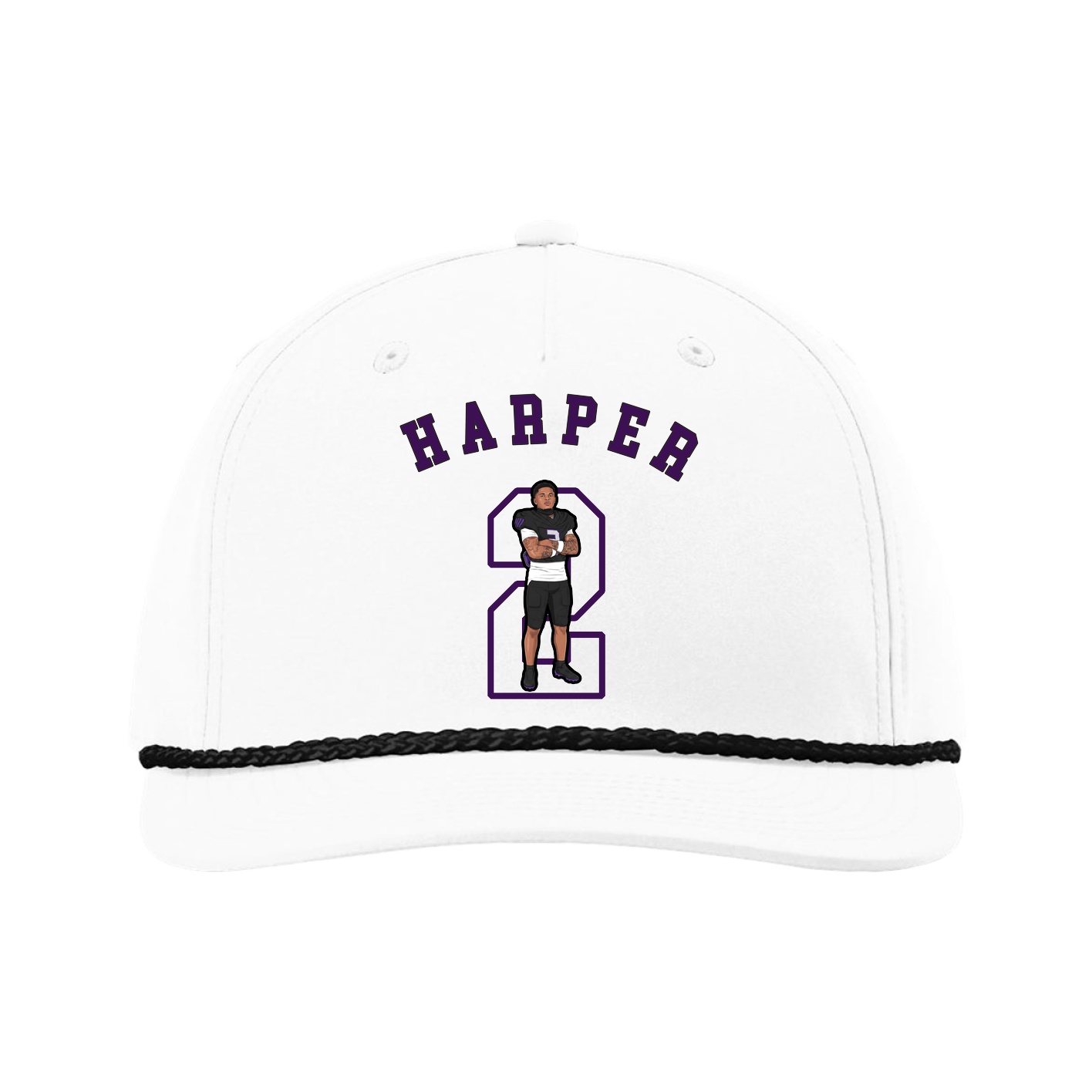Five-Panel Classic Rope Cap — Shirsey Arch in White