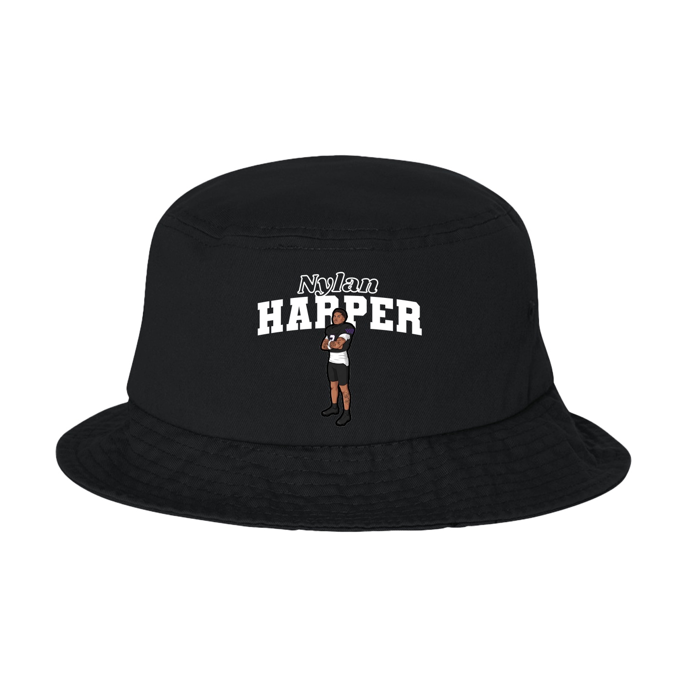Bucket Cap — Name Arch in Black