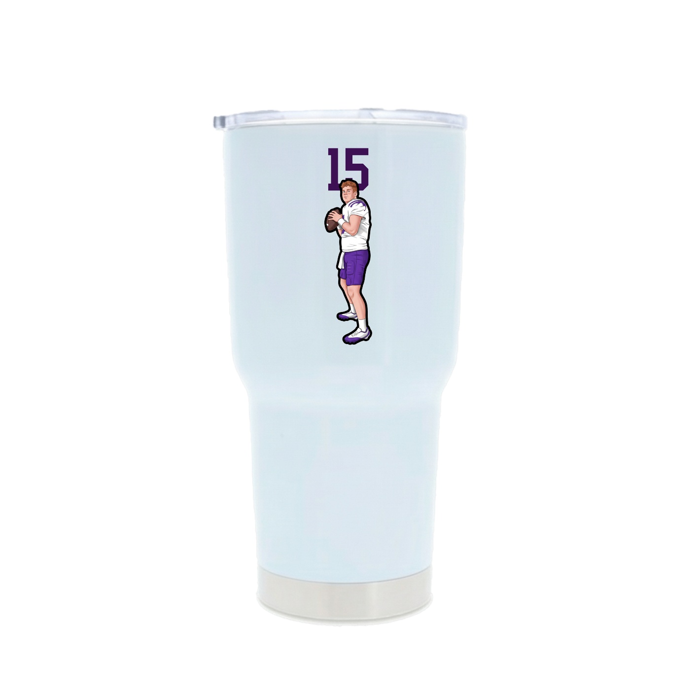 30oz Stainless Steel Tumbler — Number Top in White