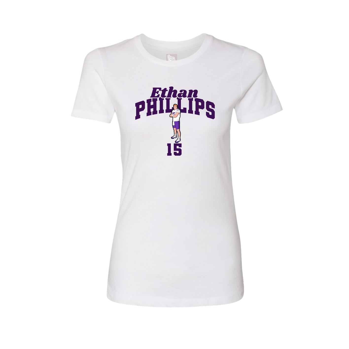 Fitted Women's Tee — Signature Arch in White
