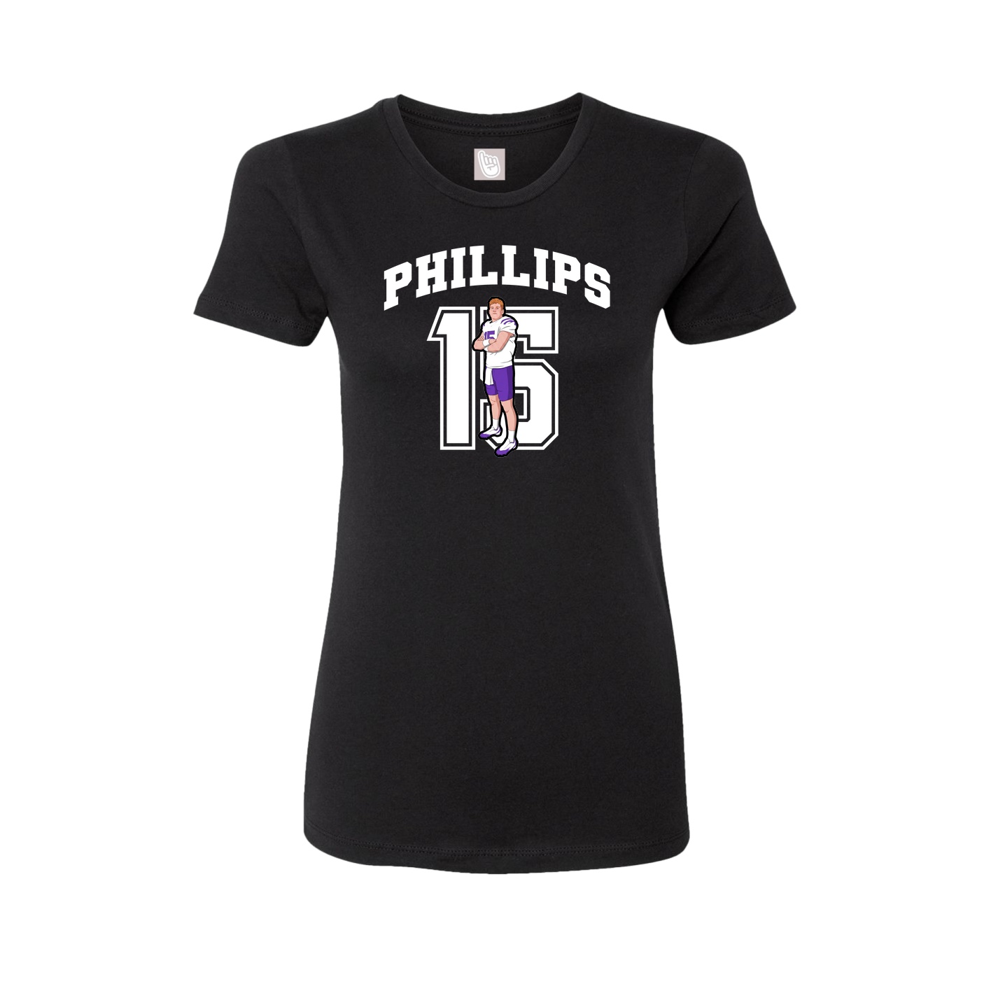 Fitted Women's Tee — Number in Black