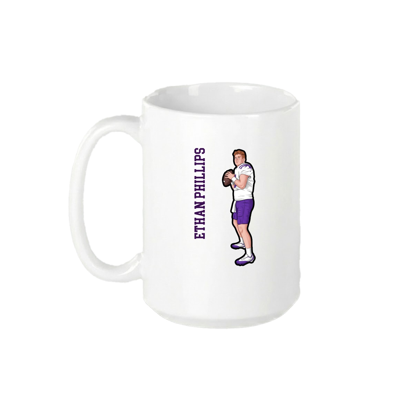 15oz Coffee Mug — Name Vertical in White