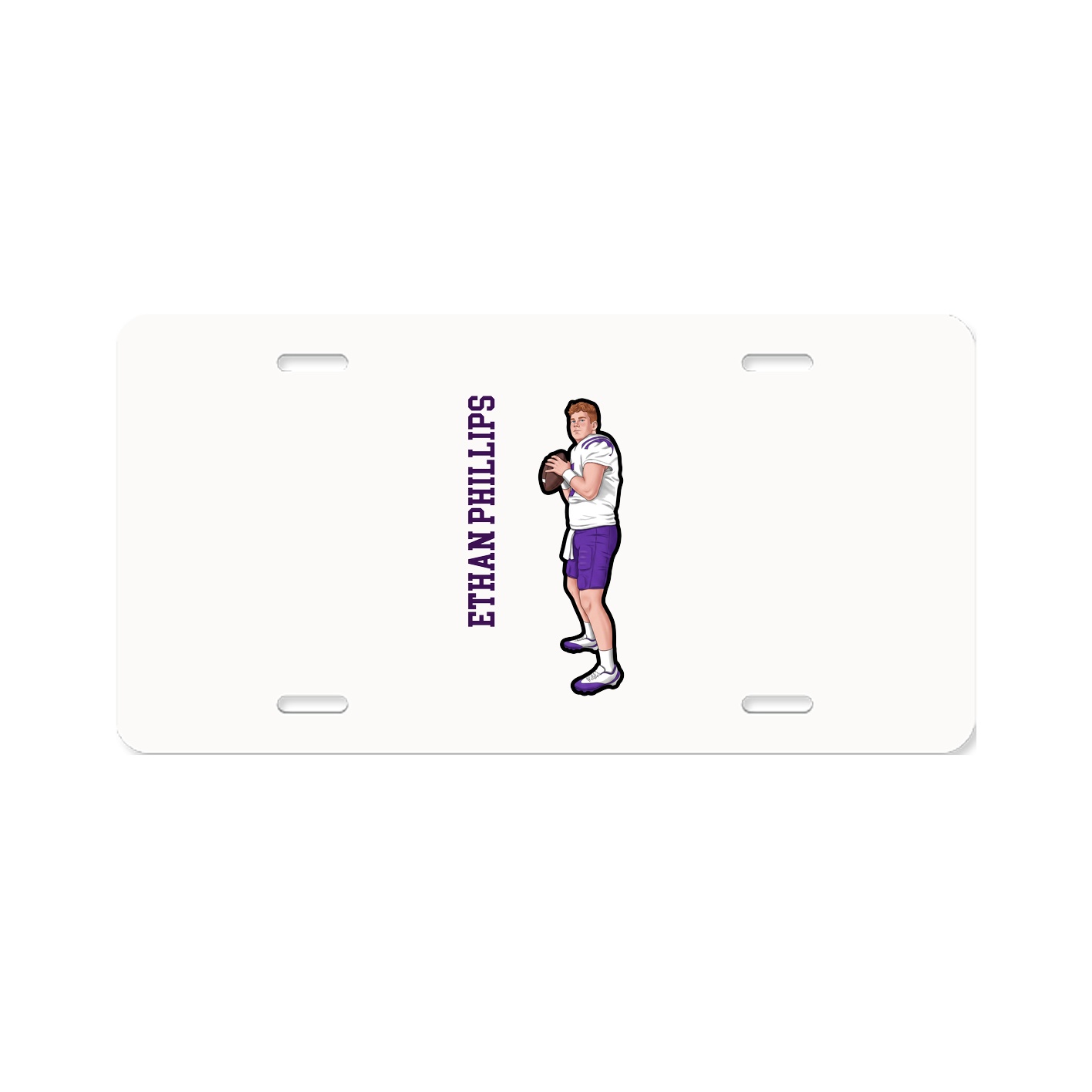 License Plate — Name Vertical in Classic