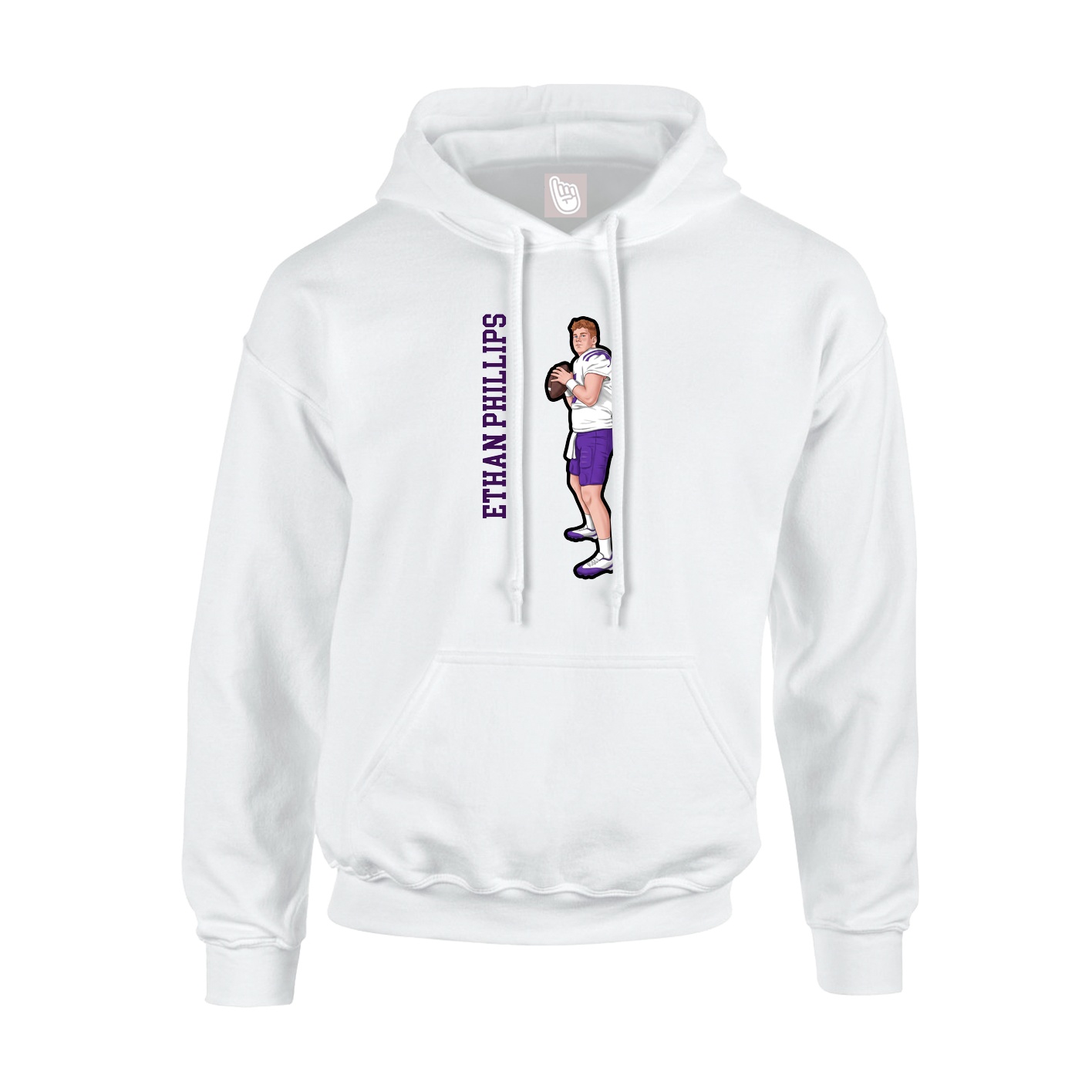 Hoodie — Name Vertical in White