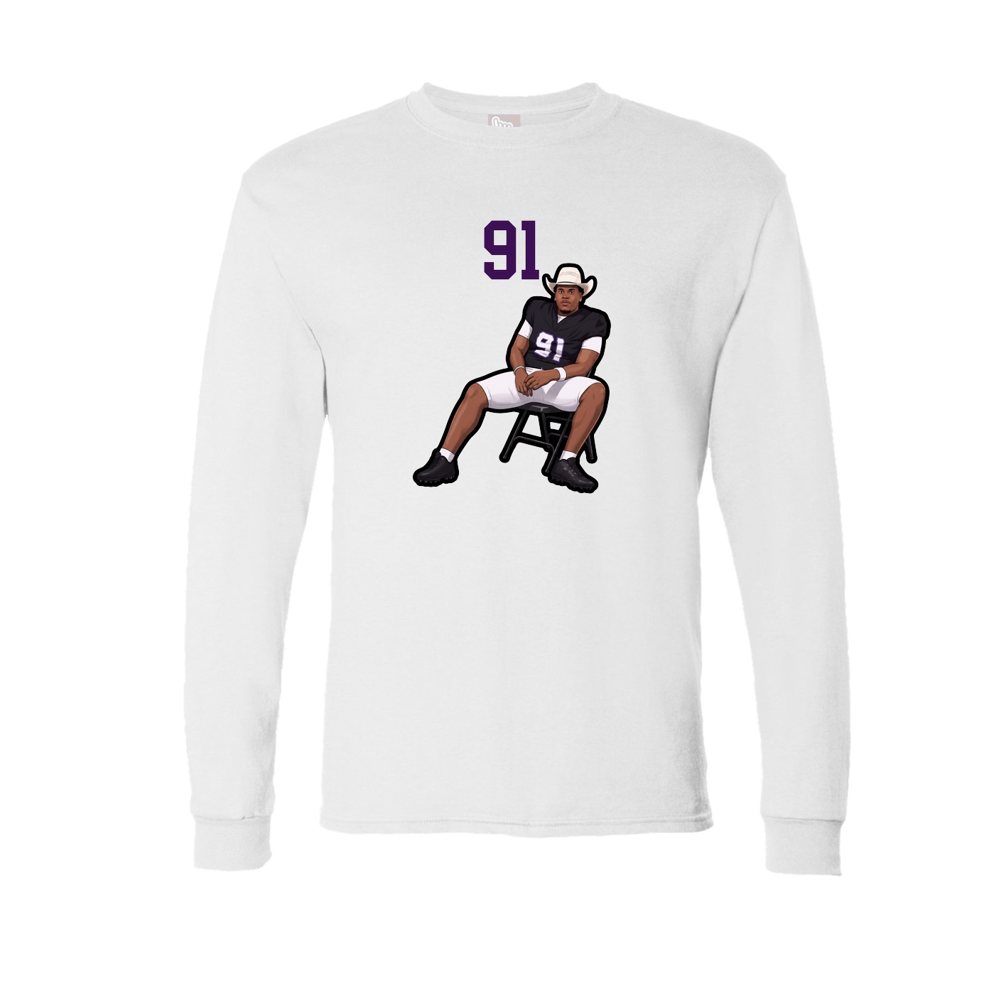 Long Sleeve Tee — Number Top in White