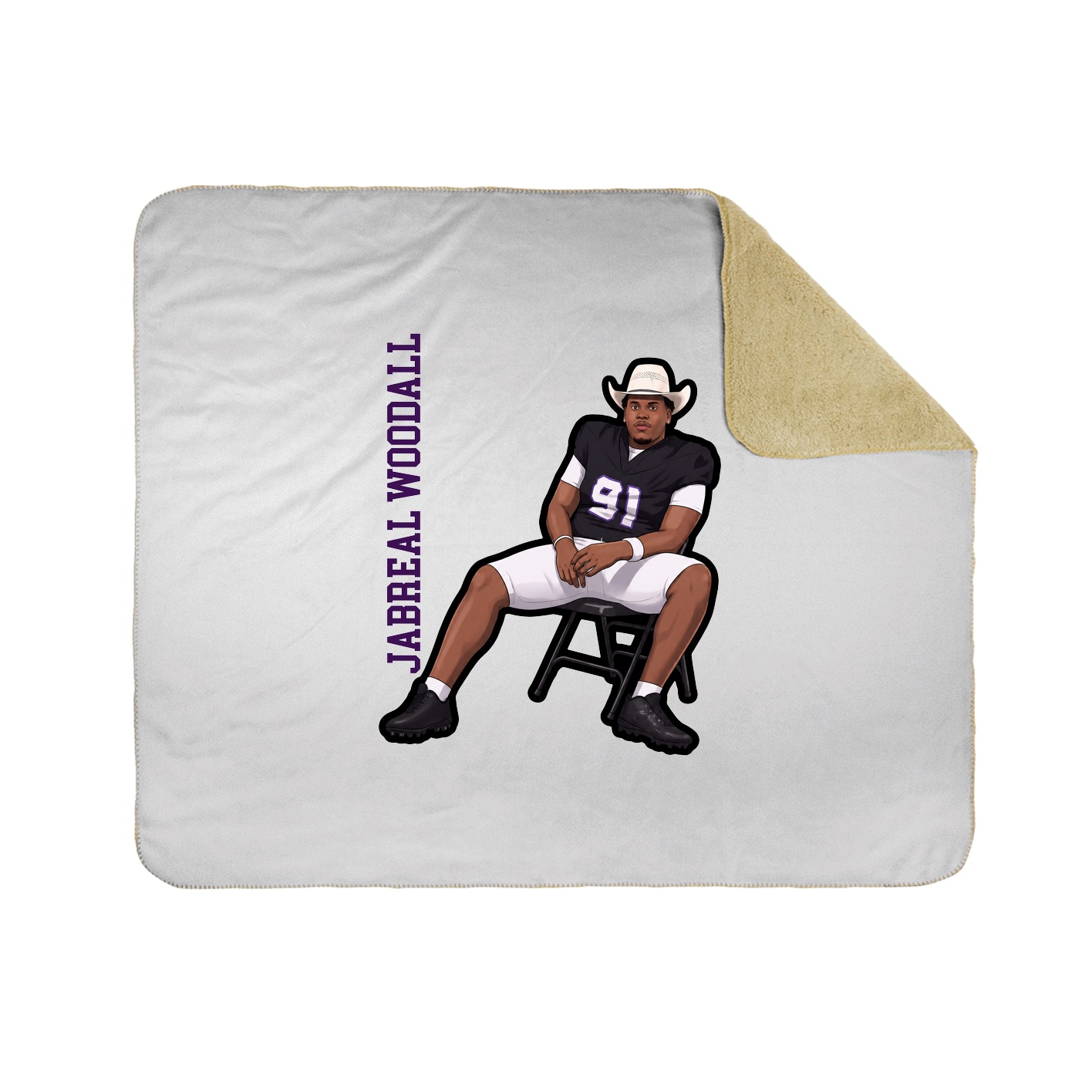 Throw Blanket — Name Vertical in White