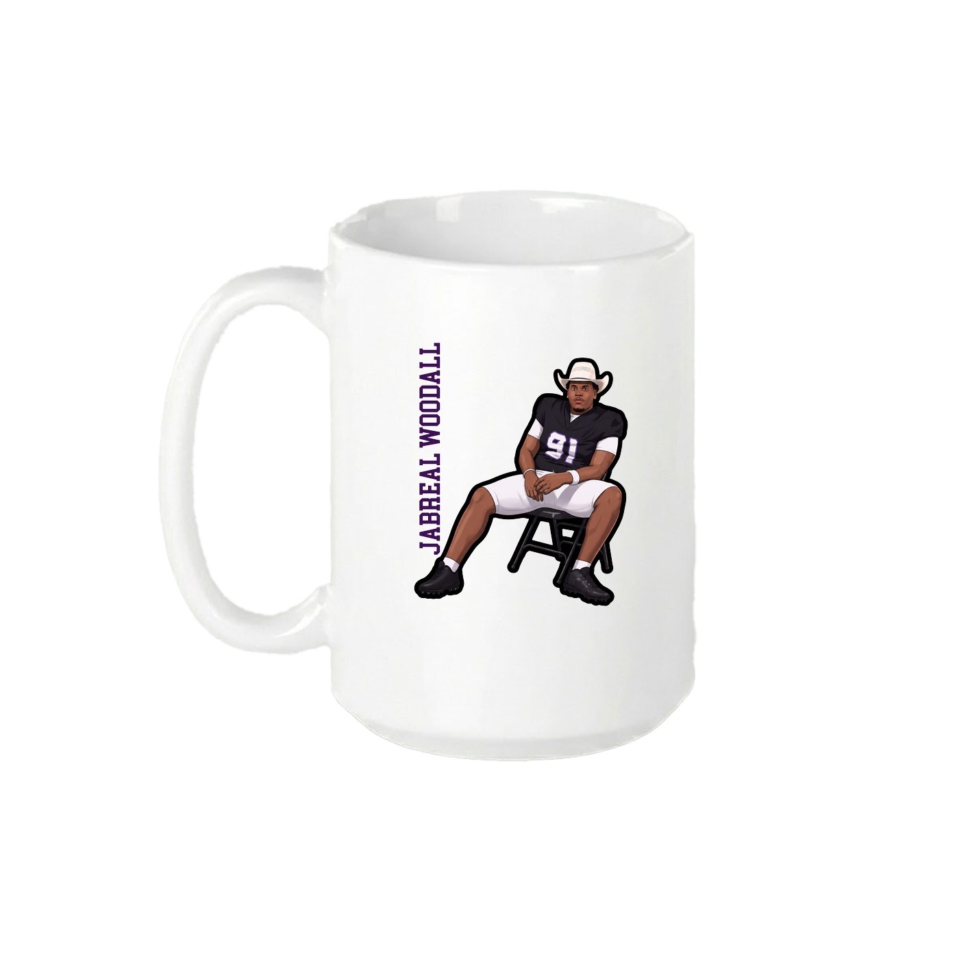 15oz Coffee Mug — Name Vertical in White