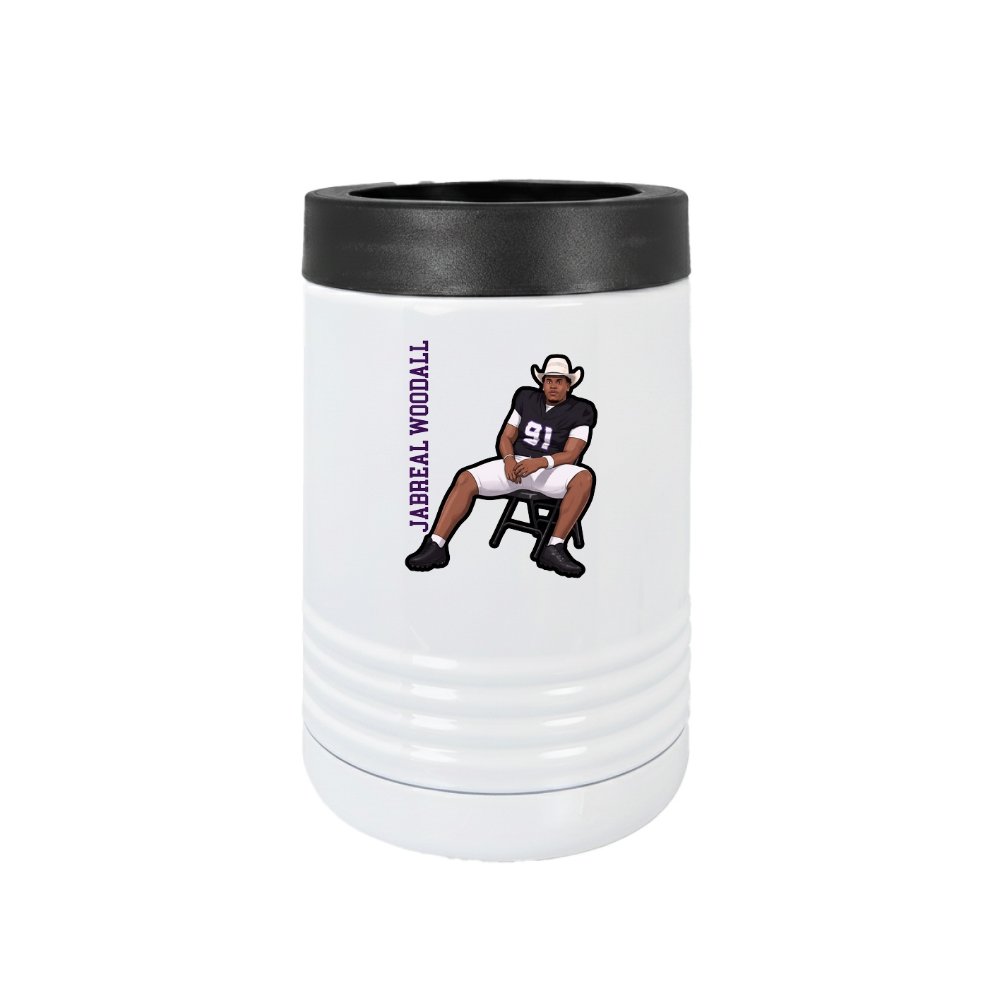 Beverage Holder — Name Vertical in White