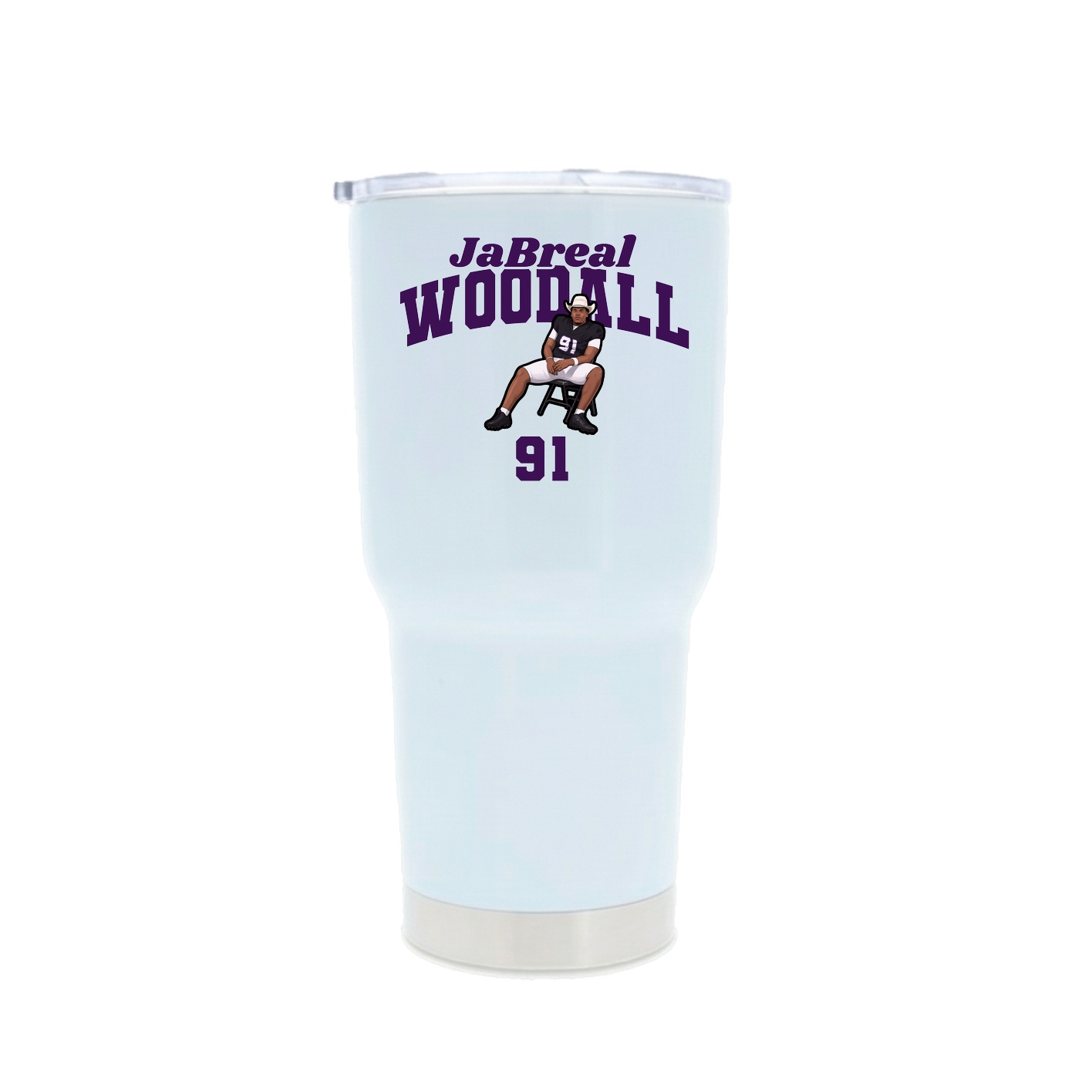 30oz Stainless Steel Tumbler — Signature Arch in White