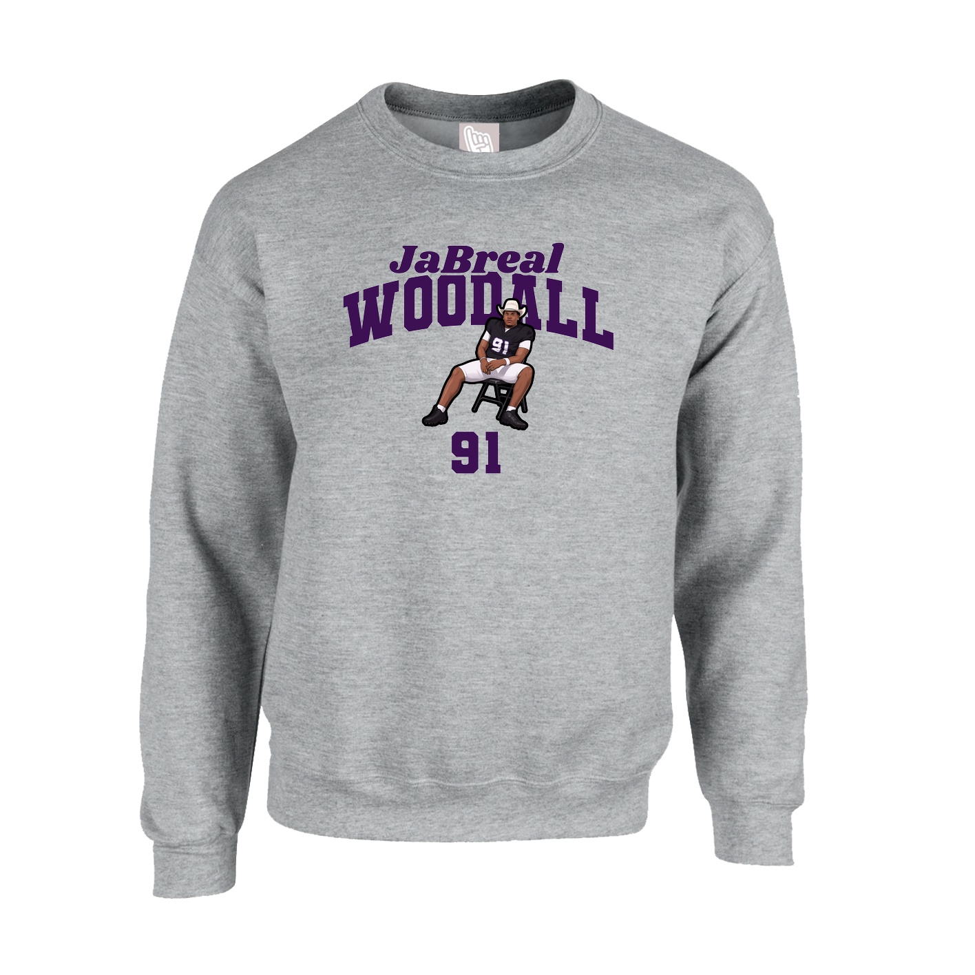 Fleece Crew — Signature Arch in Grey