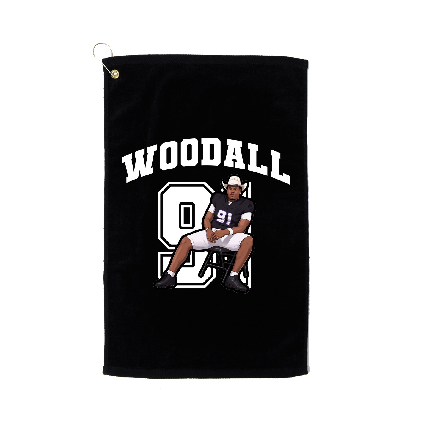 Golf Towel — Number in Black