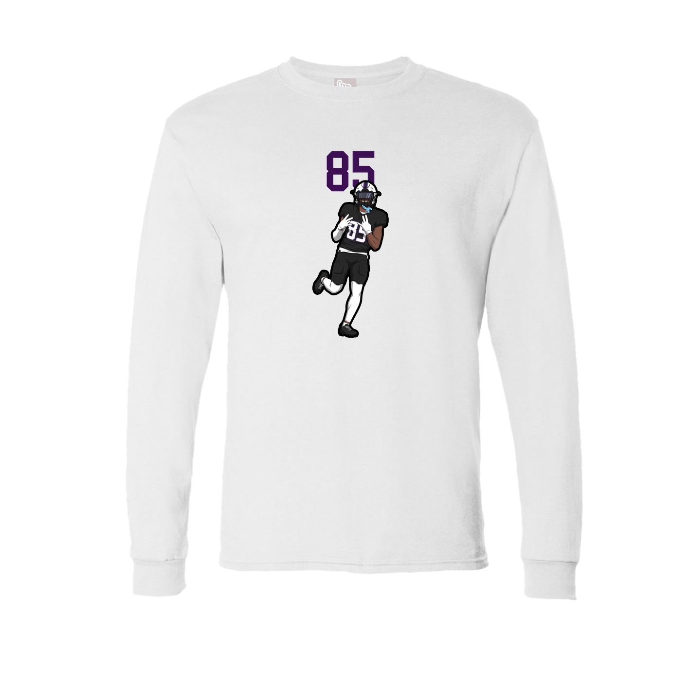 Long Sleeve Tee — Number Top in White